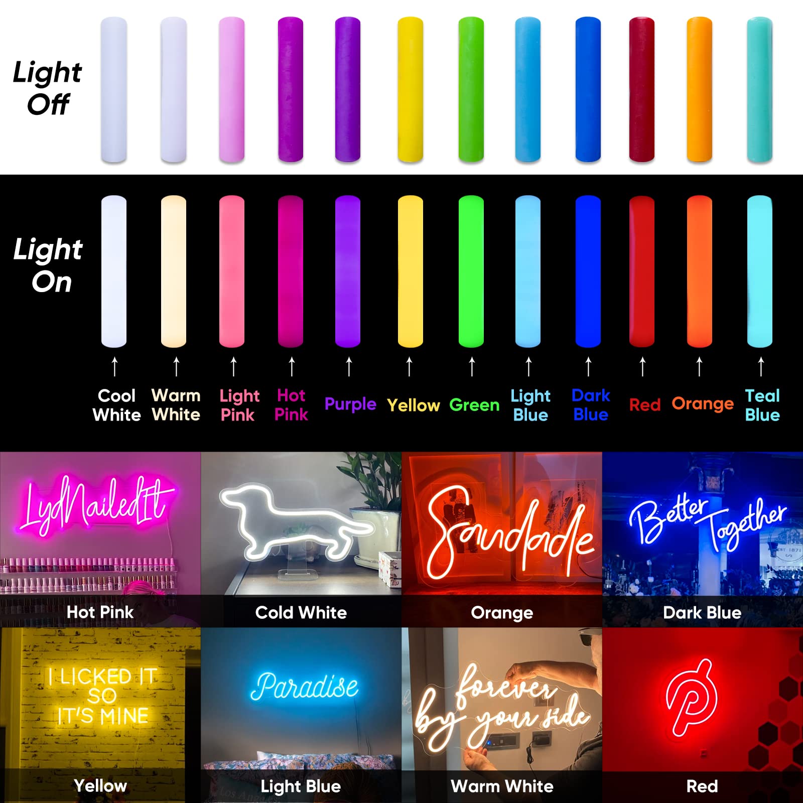 Custom Neon Signs - Personalized LED Wall Decor for Weddings & Parties