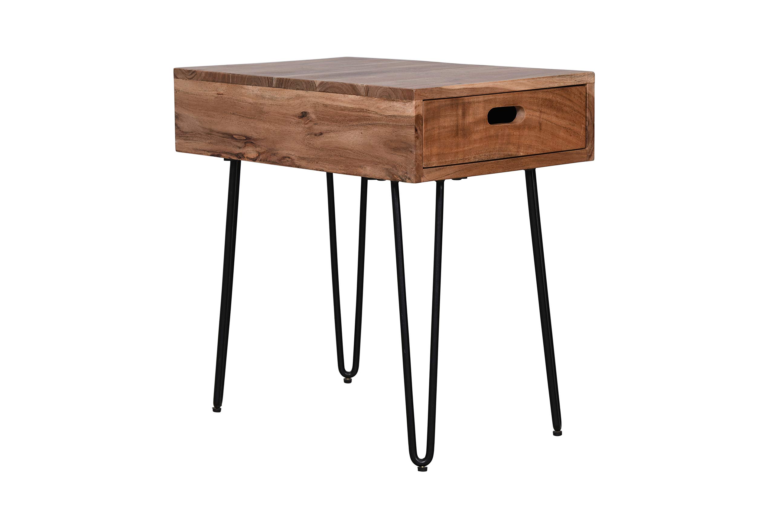 Jofran Inc. Rollins Solid Acacia Wood Side Table - Small End Table for Living Room, Bedroom, or Patio Furniture