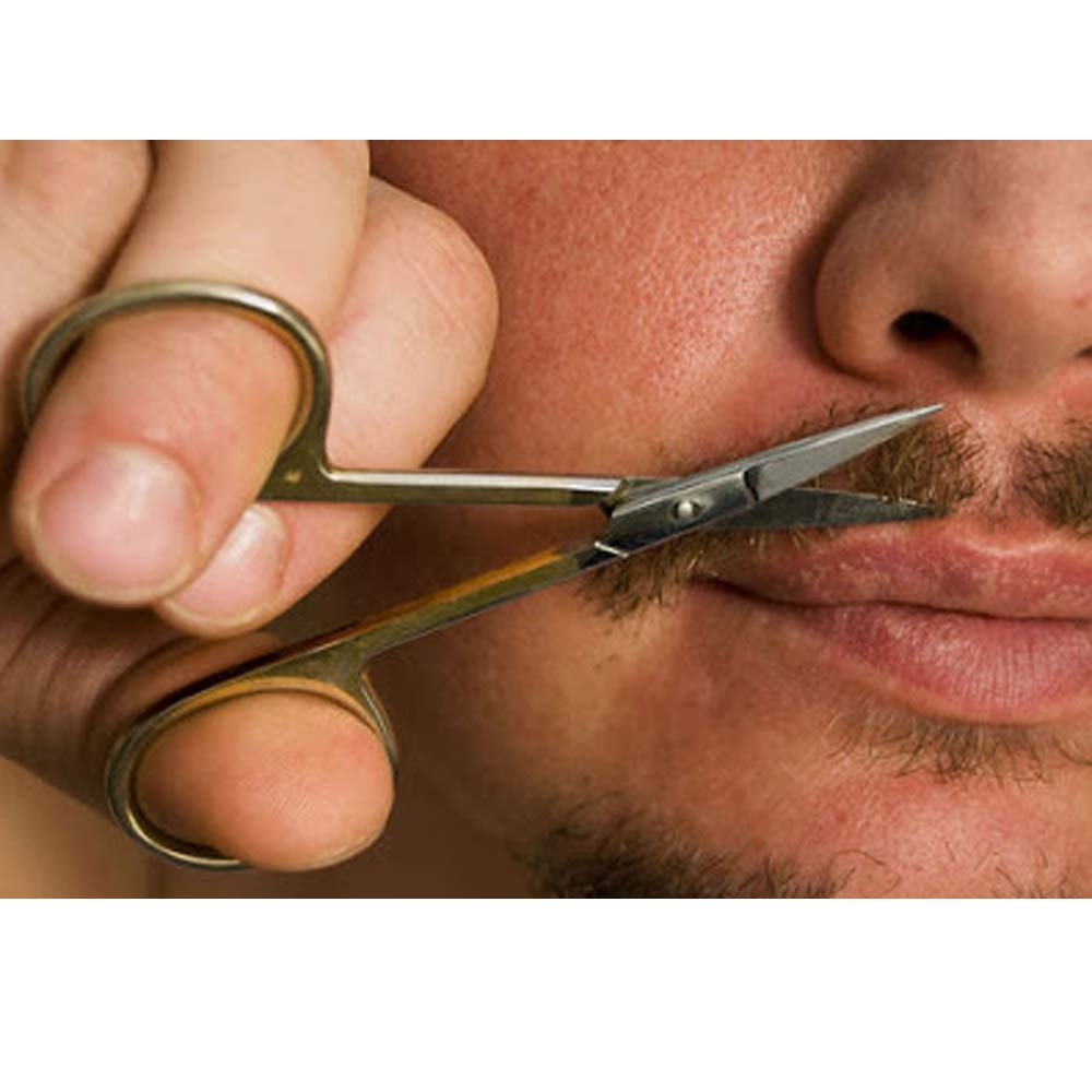 Precision Slant Tip Tweezer & Scissor Set for Moustache, Beard, Eyebrow & Nose Hair Trimming - Perfect for Upper Lip & Eyebrow Grooming at Home or Salon