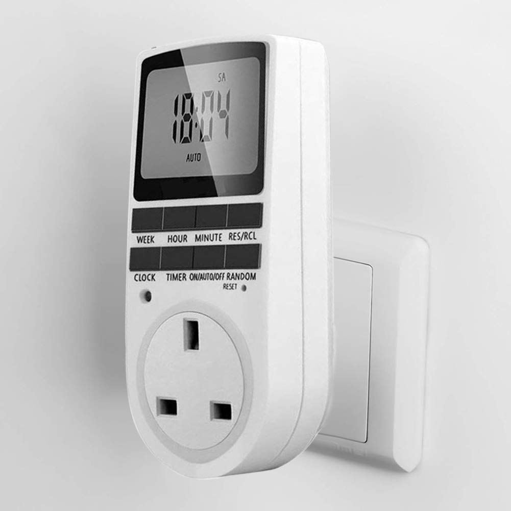 Digital Timer Switch with Countdown Function - UK Plug Socket for Electrical Outlets | Perfect for Home Appliances, Christmas Lights & Energy Saving