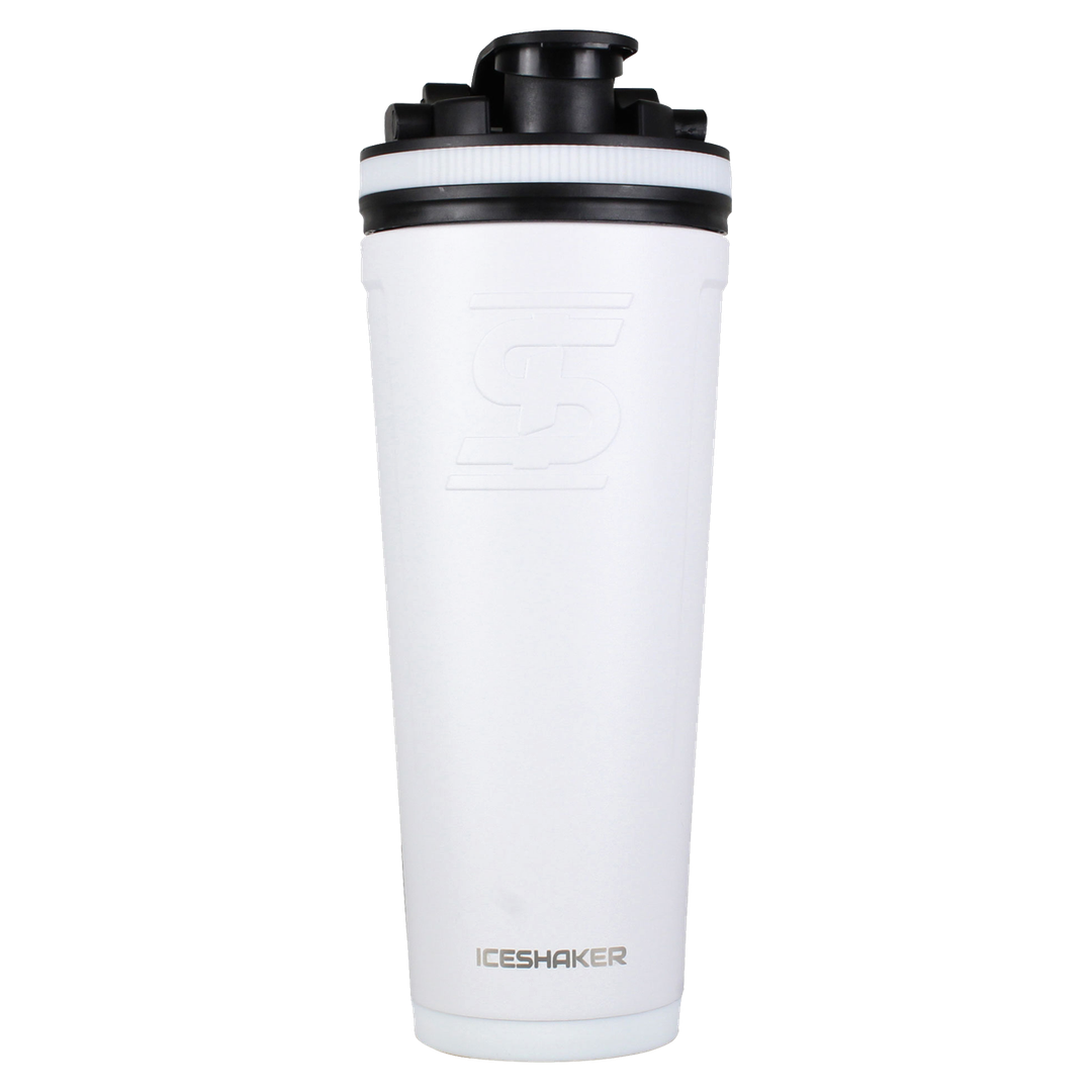 Custom 36oz Insulated Stainless Steel Ice Shaker Bottle - White - Perfect for Gym, Workouts & Outdoor Activities