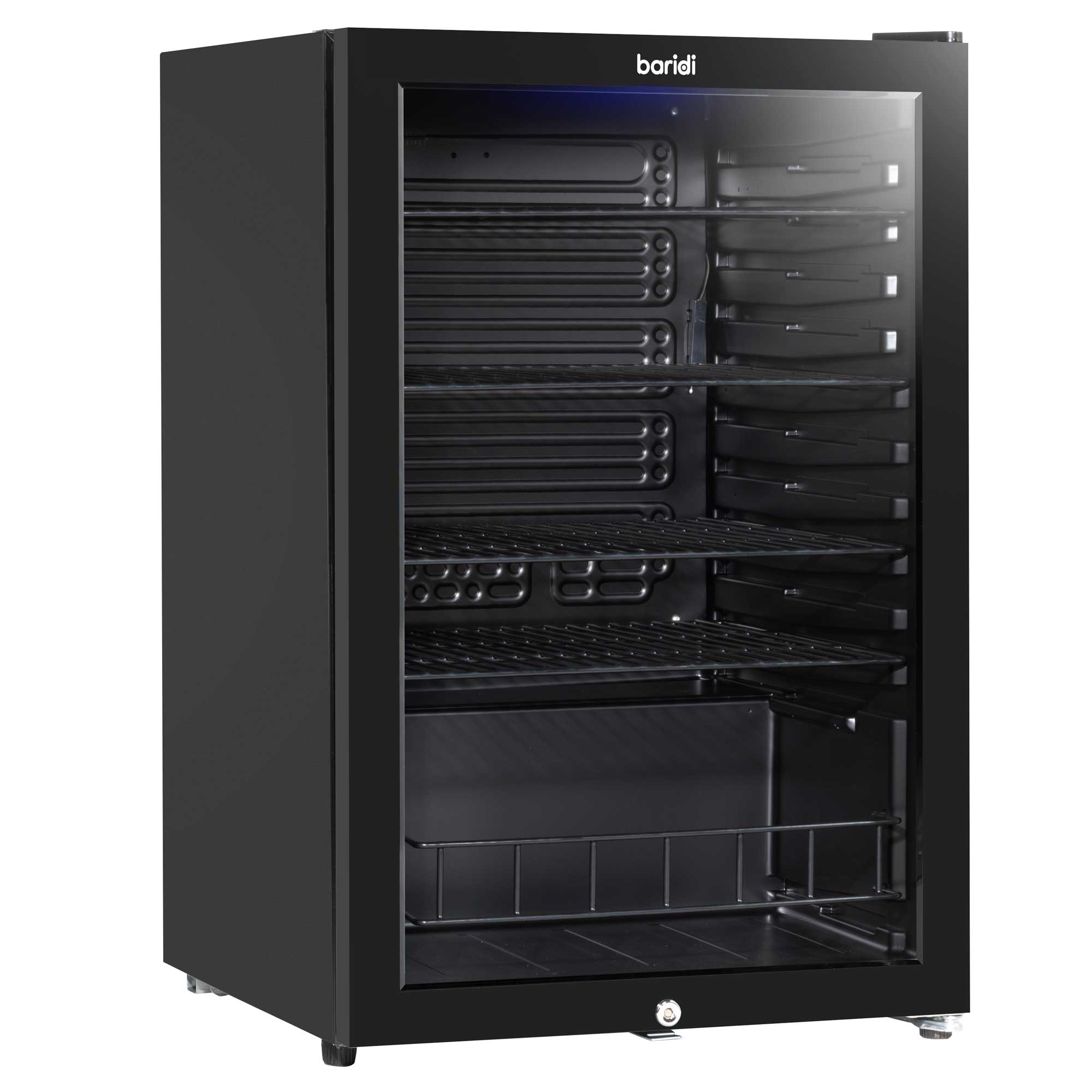 Baridi 115L Under Counter Beverage Cooler - Black DH223 | Energy Efficient Beer & Wine Fridge with LED Light | Perfect for Home Bars, Kitchens & Entertaining Spaces
