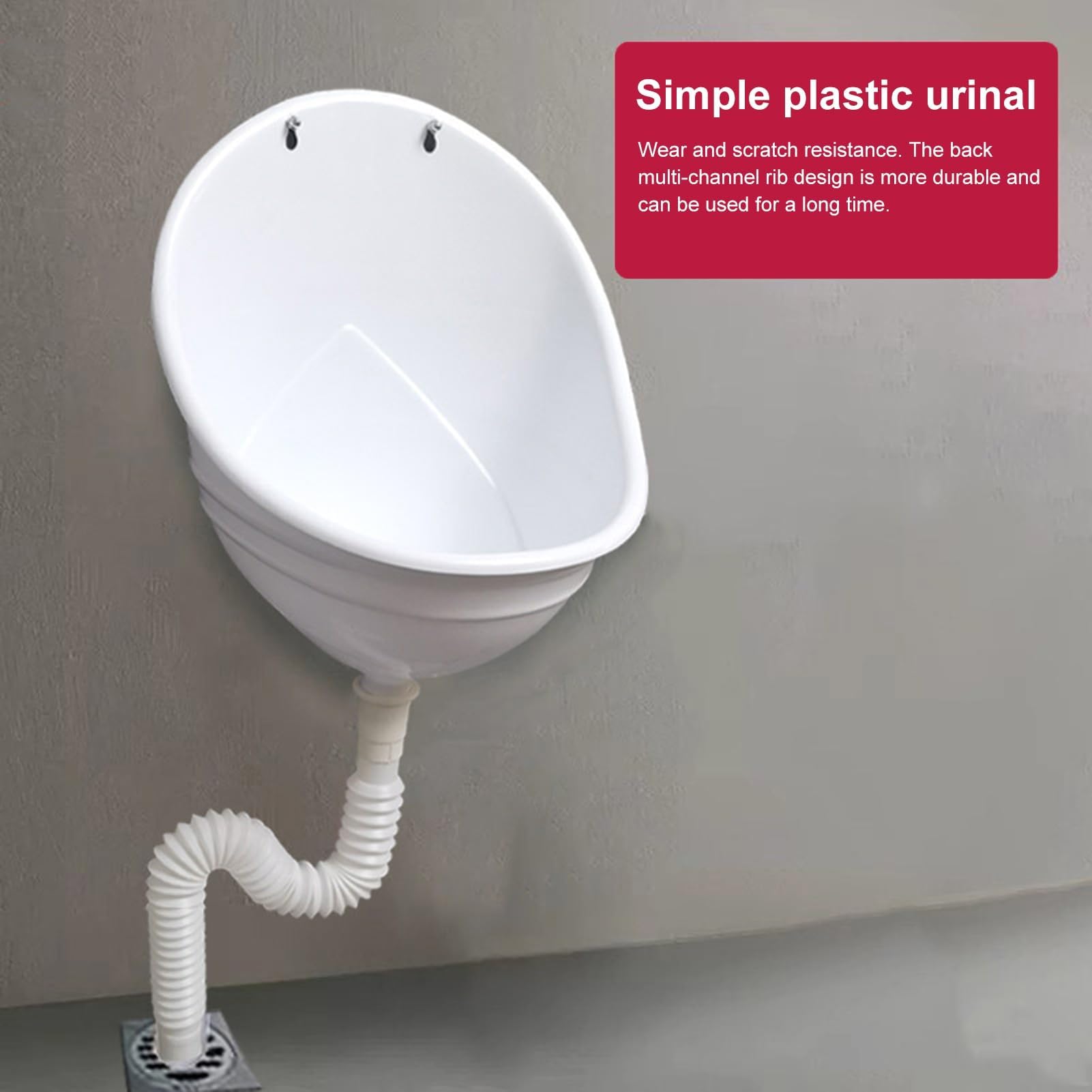 Waterless Urinal with Hose - Wall Mounted Plastic Urine Diverter for Men & Kids - Splash Proof Outdoor Portable Toilet for Camping, RV, Garden & Bathroom - Easy Installation Water Saving Solution
