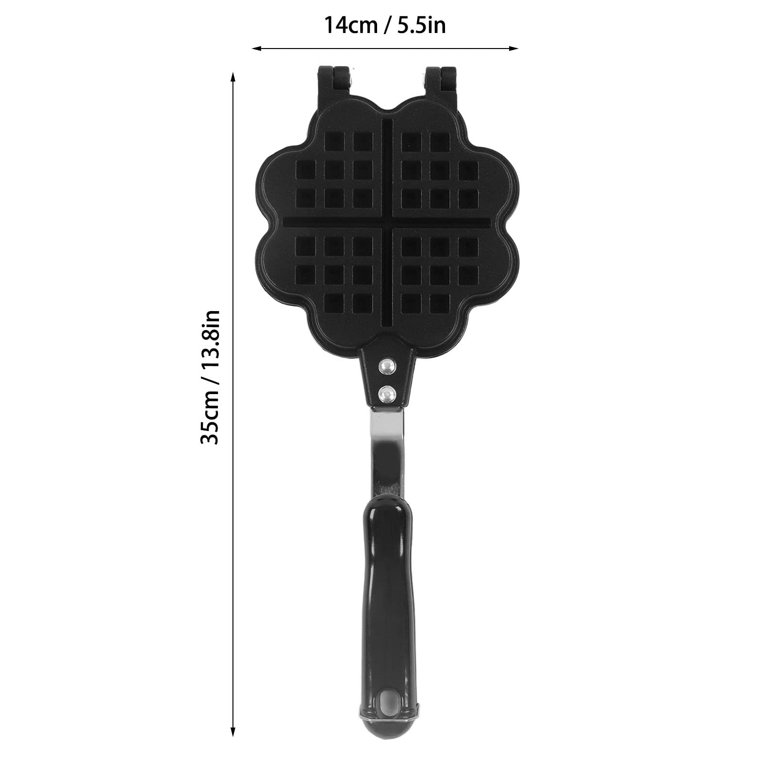 Non-Stick Double Sided Waffle Maker Iron - Stovetop Belgian Waffle Pan & Sandwich Toaster for Breakfast, Desserts, Camping & Home Cooking