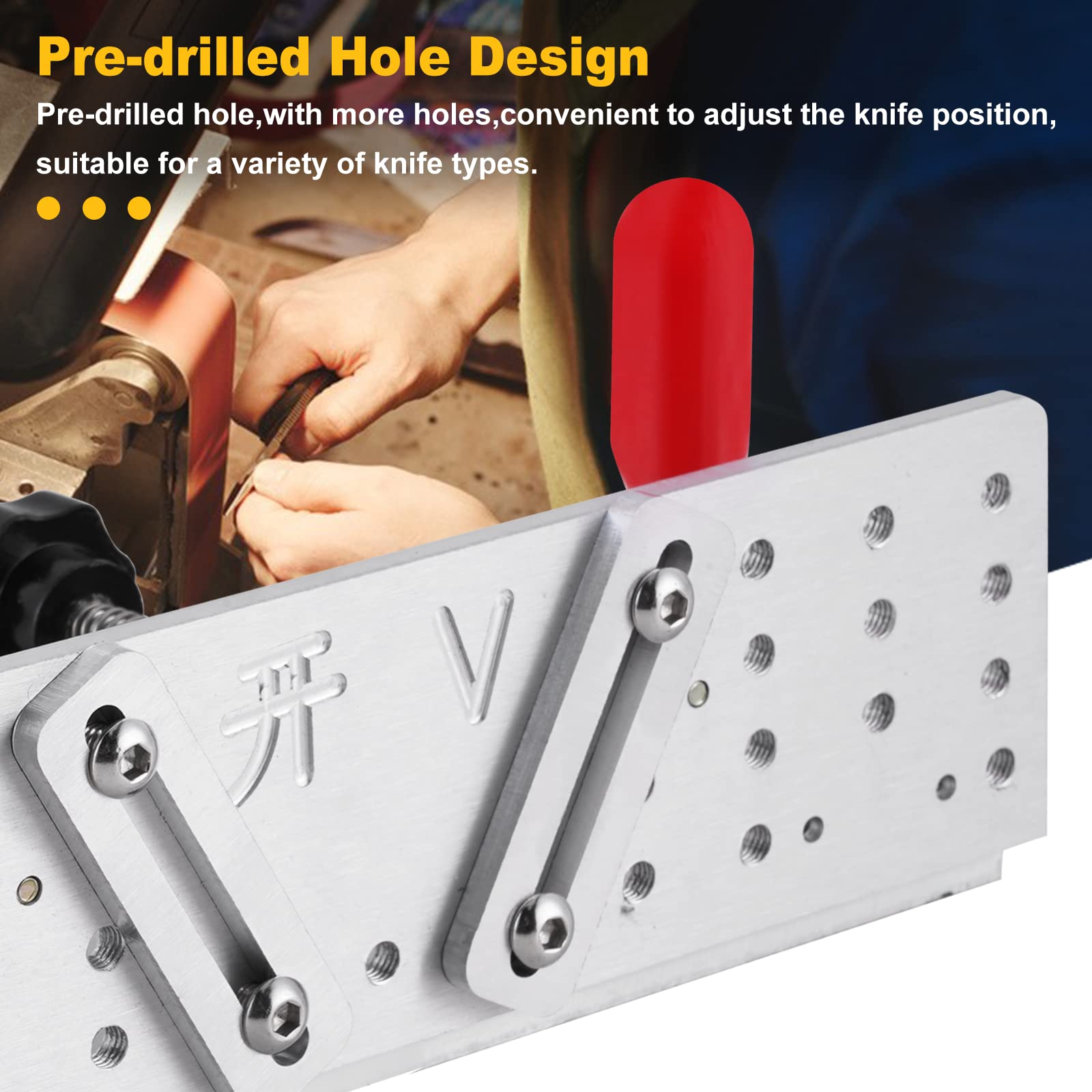 Electric Mini Belt Sander 1.2x15in - Knife Beveling Jig, Wood Metal & Leather Polishing - Professional Knife Sharpening & DIY Craft Tool for Home Workshop & Metalworking Projects