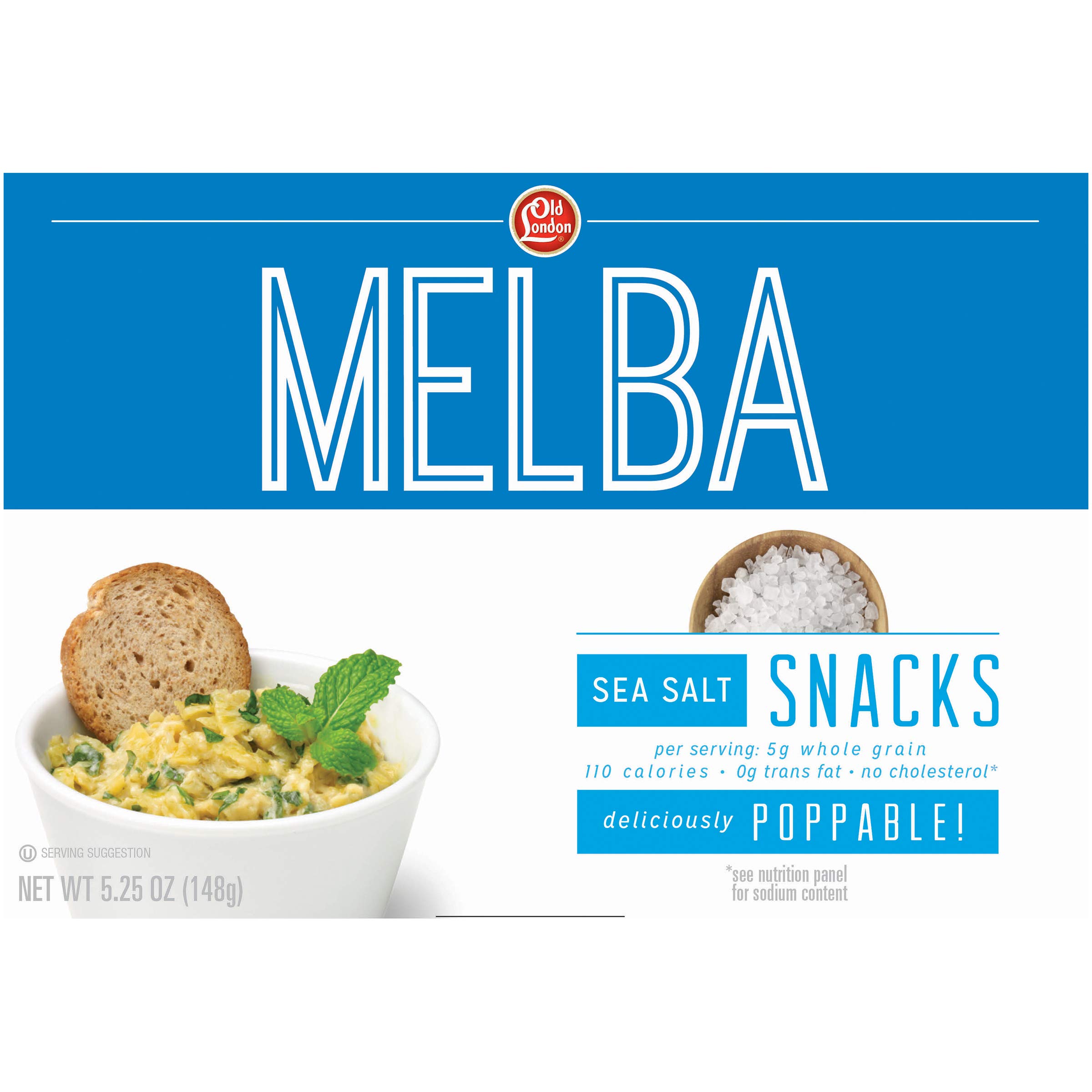 Old London Melba Snacks Sea Salt 5.25oz (12 Pack) - Perfect for Parties & Snacking