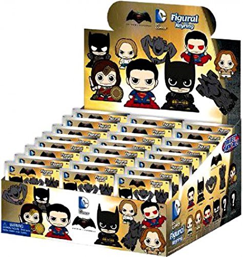 Batman vs Superman 3D Figural Keychain Set - DC Comics Mini Figure Keyring Mystery Box (Monogram) - Perfect for Superhero Fans, Keychain Collectors & Gift Giving
