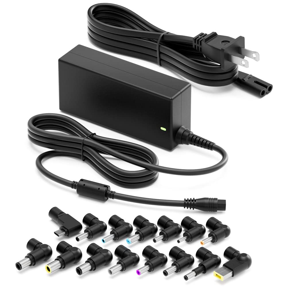 Universal 90W/65W/45W USB-C Laptop Charger for HP, Dell, Lenovo, Acer, Asus, Samsung, Chromebook & MacBook Pro/Air - Fast Charging Power Adapter for Home, Office & Travel Use