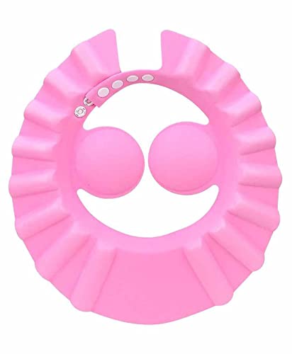 BIZWIZ Adjustable Baby Shower Cap - Soft Bathing Hair Wash Hat for Kids with Eye & Ear Protection - Waterproof Leaves Design - Multicolor (Pack of 1) - Perfect for Bath Time, Swimming & Hair Washing