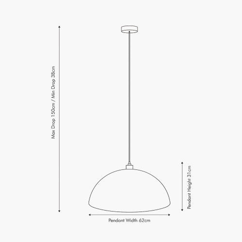 Anders Dome Pendant Light Fixture - Modern Black Ceiling Lamp for Living Room, Bedroom & Dining Room Lighting