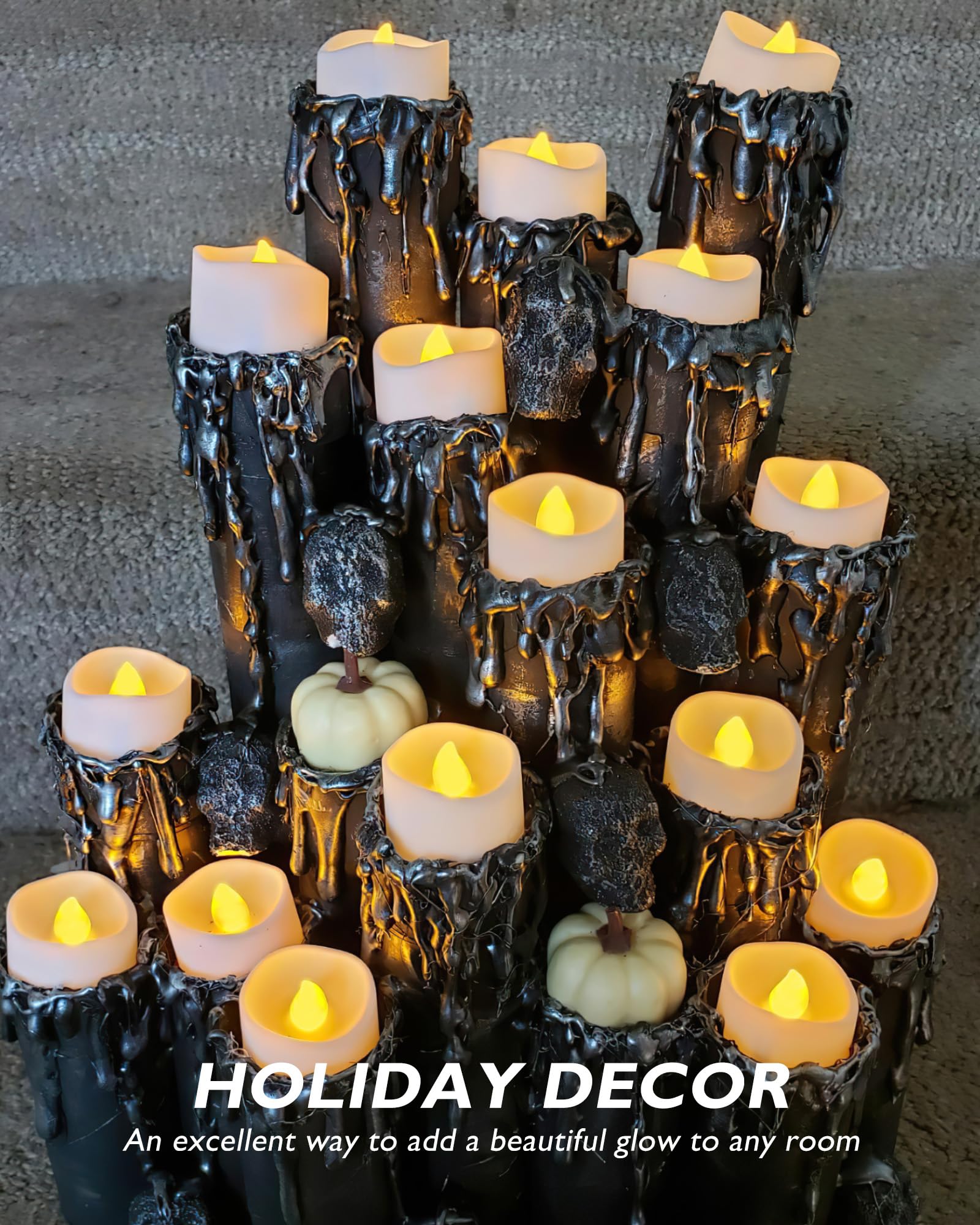 Homemory Flameless LED Tea Light Candles - 12 Pack with 6-Hour Timer & Auto On/Off, Battery Operated Votive Candles for Table Centerpieces, Lanterns, Holiday Decorations - Perfect for Weddings, Parties, and Romantic Dinners