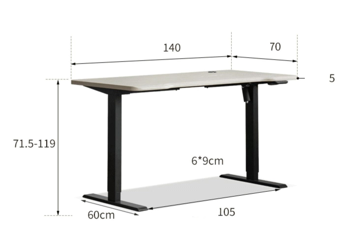 Premium Oak Solid Wood Electric Standing Desk - Adjustable Height Ergonomic Workstation for Home & Office - Perfect for Remote Work, Gaming & Study