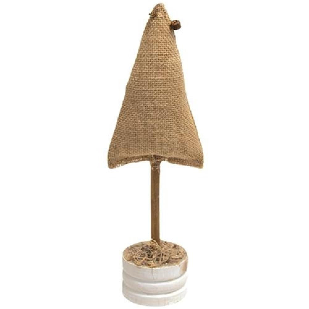 12-Inch Burlap Christmas Tree with Stand - Rustic Holiday Decor for Home, Office, and Party Decoration