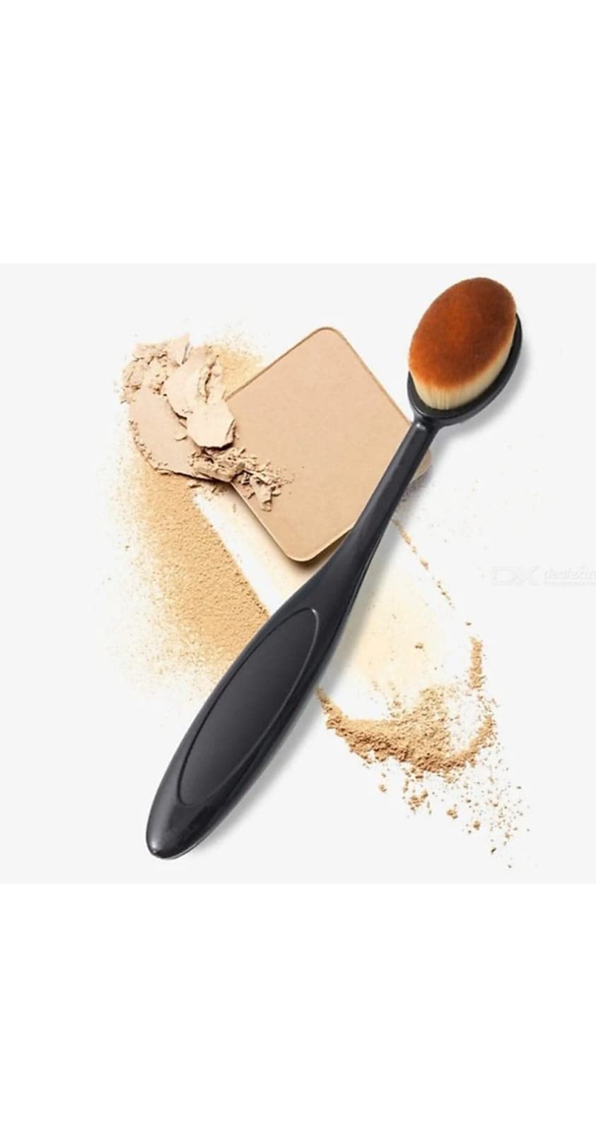Professional AIR BEAUTY Soft Oval Foundation & Blusher Brush - Premium Makeup Brush for Flawless Blending (Pack of 1) | Perfect for Liquid, Cream & Powder Cosmetics | Ideal for Everyday Makeup & Professional Use