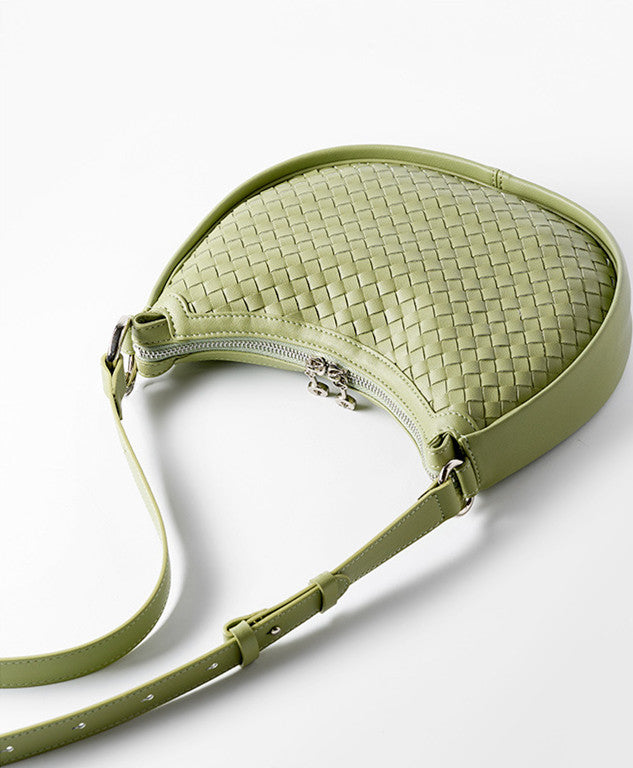 Stylish Woven Crescent Leather Crossbody Bag for Women - Perfect for Work, Travel & Everyday Use
