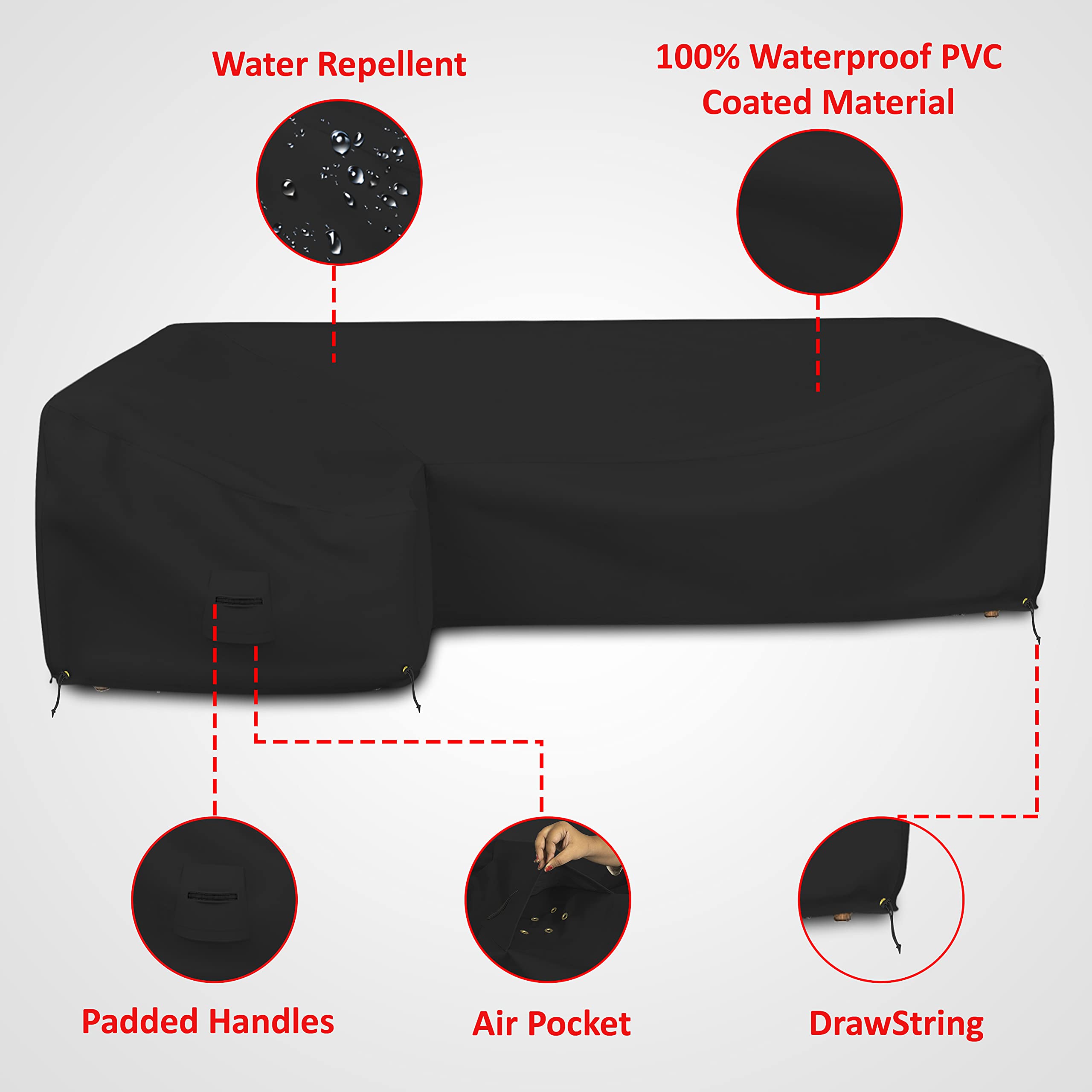 Waterproof L-Shaped Sectional Sofa Cover - 90