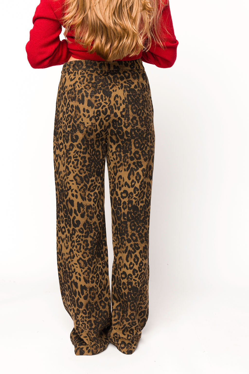 Maggie Women's Leopard Print High Waist Denim Pants - Stylish Stretch Jeans for Casual Wear & Night Out