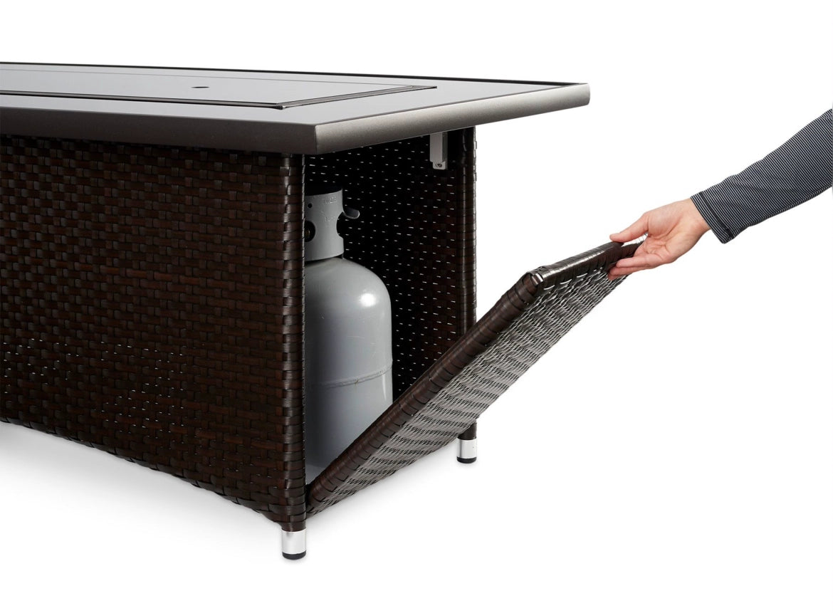 The Outdoor Greatroom Company Montego Linear Gas Fire Pit Table - Modern Patio Heater for Backyard, Deck & Outdoor Living Spaces - Perfect for Entertaining & Relaxing