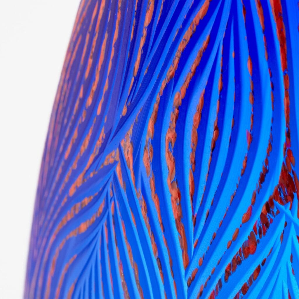 Cyan Design 10031 Fused Groove Vase - Handcrafted Blue Glass Vase for Home Decor, Wedding Centerpieces & Modern Tabletop Display