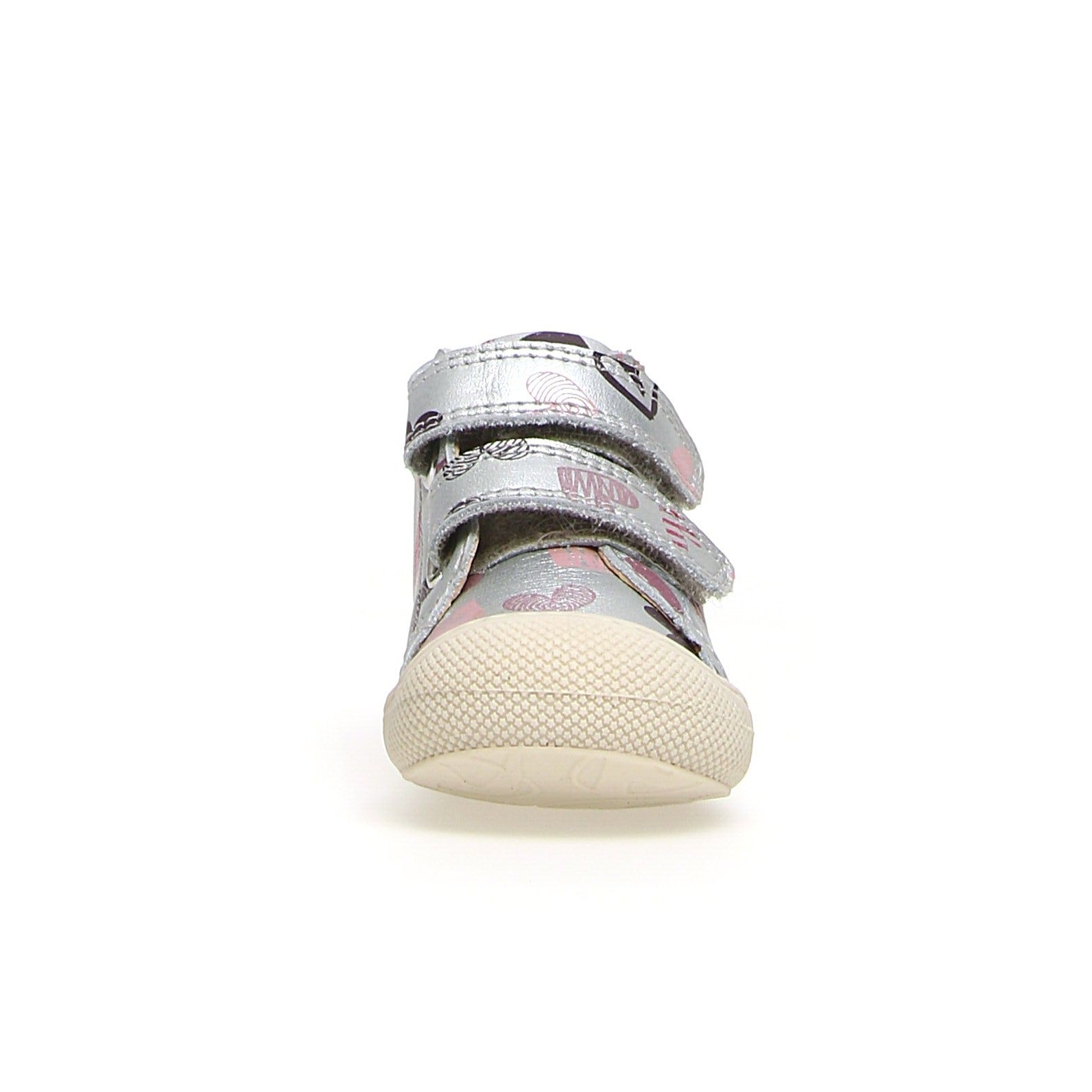 Naturino Girls Cocoon VL Matt Heart Sneakers - Silver | Comfortable & Stylish Kids Shoes for School, Play & Everyday Wear