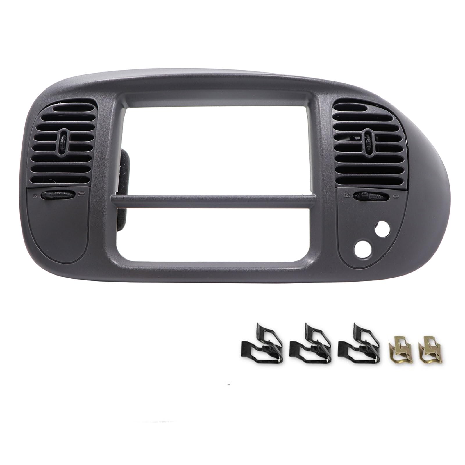 1997-2003 Ford F150 Expedition Center Dash Radio Climate Control Bezel Panel with Air Vents - Grey Trim Replacement Part for Car Interior Upgrade & Restoration
