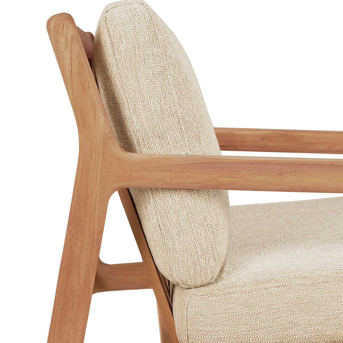 Premium Teak Outdoor Fabric Lounge Chair - Waterproof & UV Resistant for Patio, Poolside, and Garden Relaxation