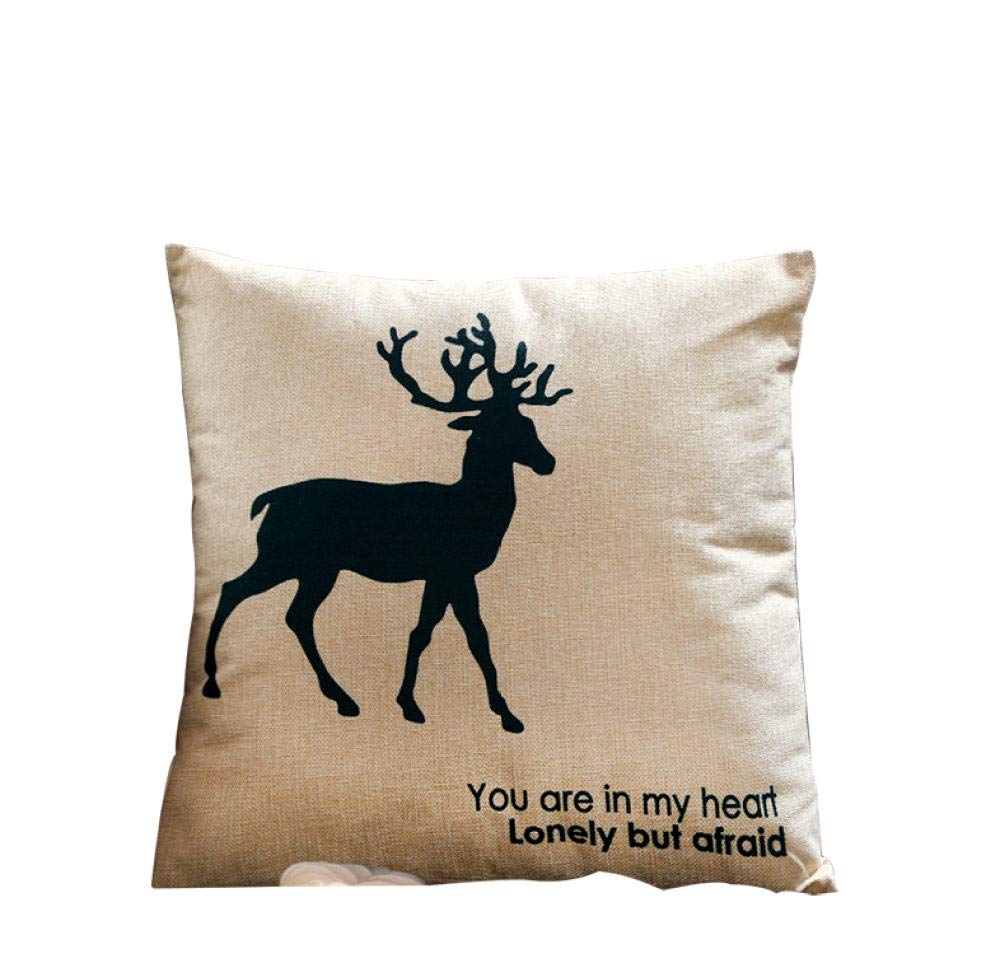QWE Cartoon Linen Style Sofa Cushion - 45x45cm Office Pillow, Nap Pillow, Bed Backrest & Lumbar Support - Perfect for Home, Office & Travel Use