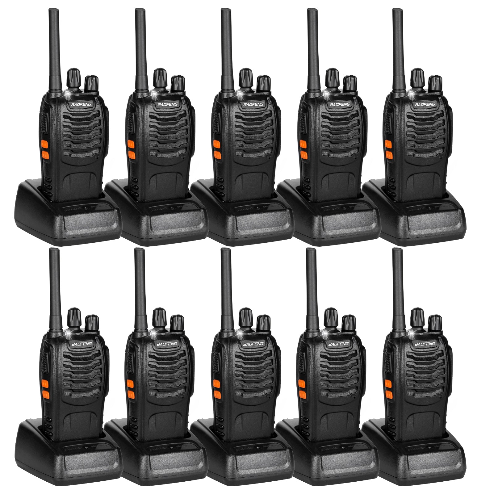 TD V2 2W FRS Two-Way Radios - License Free Walkie Talkies (10 Pack, 20 Pack, 30 Pack) for Outdoor Adventures, Camping, Hiking & Emergency Communication