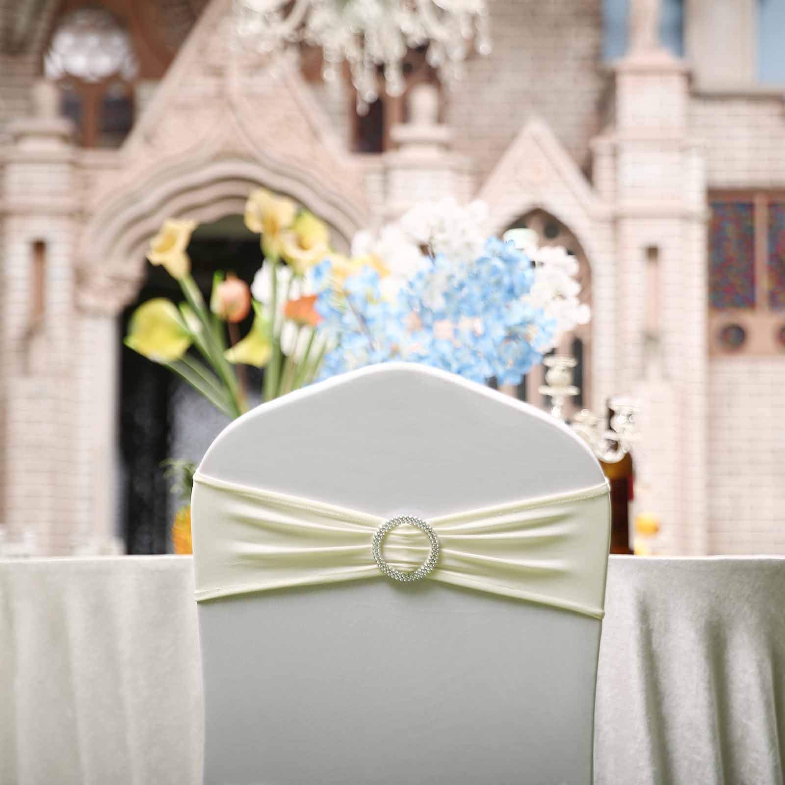 25PCS Stretch Chair Sashes with Buckle - Elegant Wedding Chair Bands for Banquet, Hotel, Birthday Party Decorations - Perfect for Bridal Showers, Baby Showers & Special Events