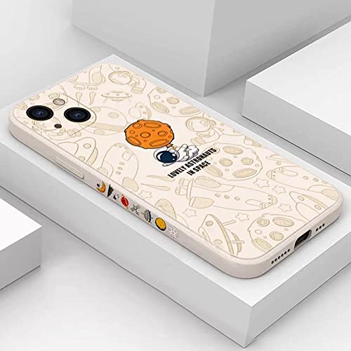 **Cute Astronaut Planet iPhone 12 Pro Case - Shockproof TPU Bumper Cover with Anti-Slip Design, Creative Cartoon Pattern (White) - Perfect for Everyday Use, Travel & Space Enthusiasts**
