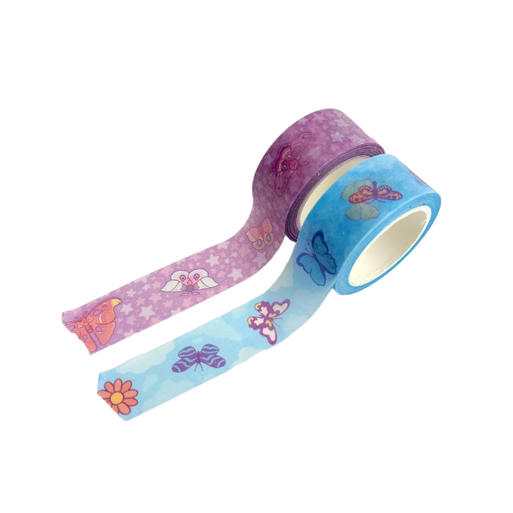 Butterflies and Moths Washi Tape - Decorative Japanese Paper Tape for Scrapbooking, Journaling, DIY Crafts & Gift Wrapping - Turtle's Soup Collection