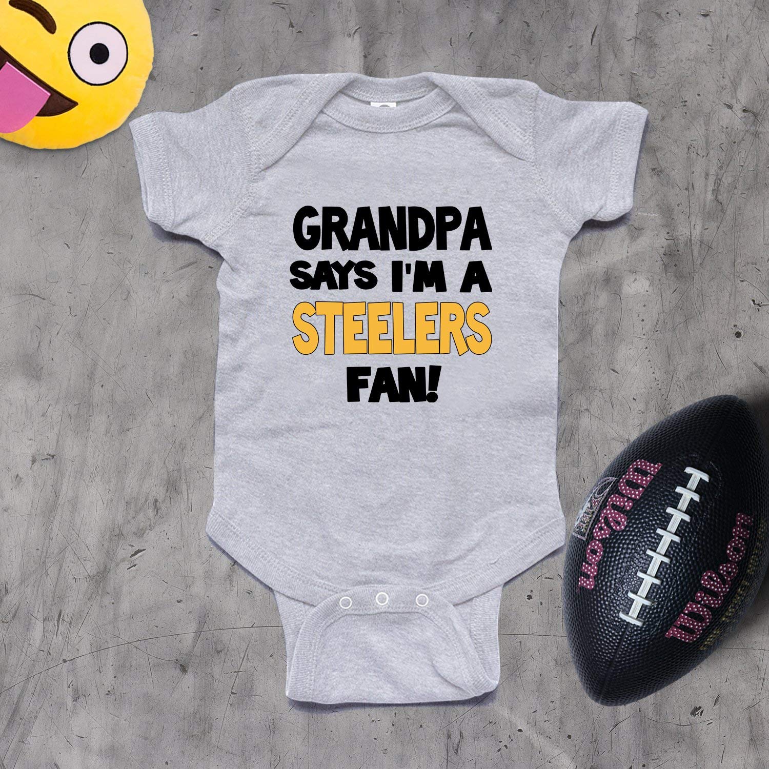 Baby Steelers Fan Bodysuit - Grandpa's Gift for Game Day