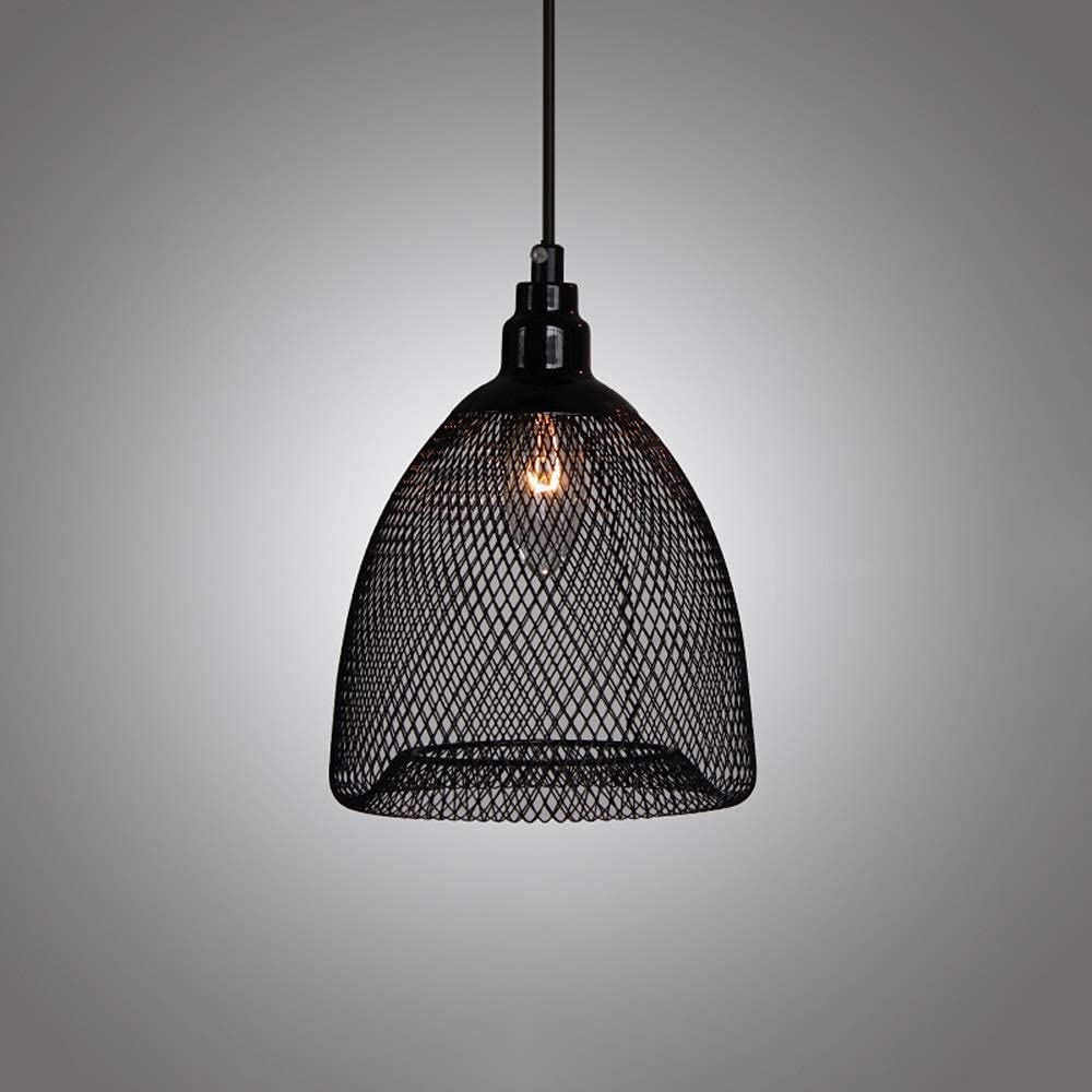 LZLYER Industrial Retro Wall Lamp - Black Metal Cage Chandelier with Hollow Out Design, E14 Ceiling Light for Cafe & Home Decor | Perfect for Living Room, Bedroom, and Restaurant Lighting