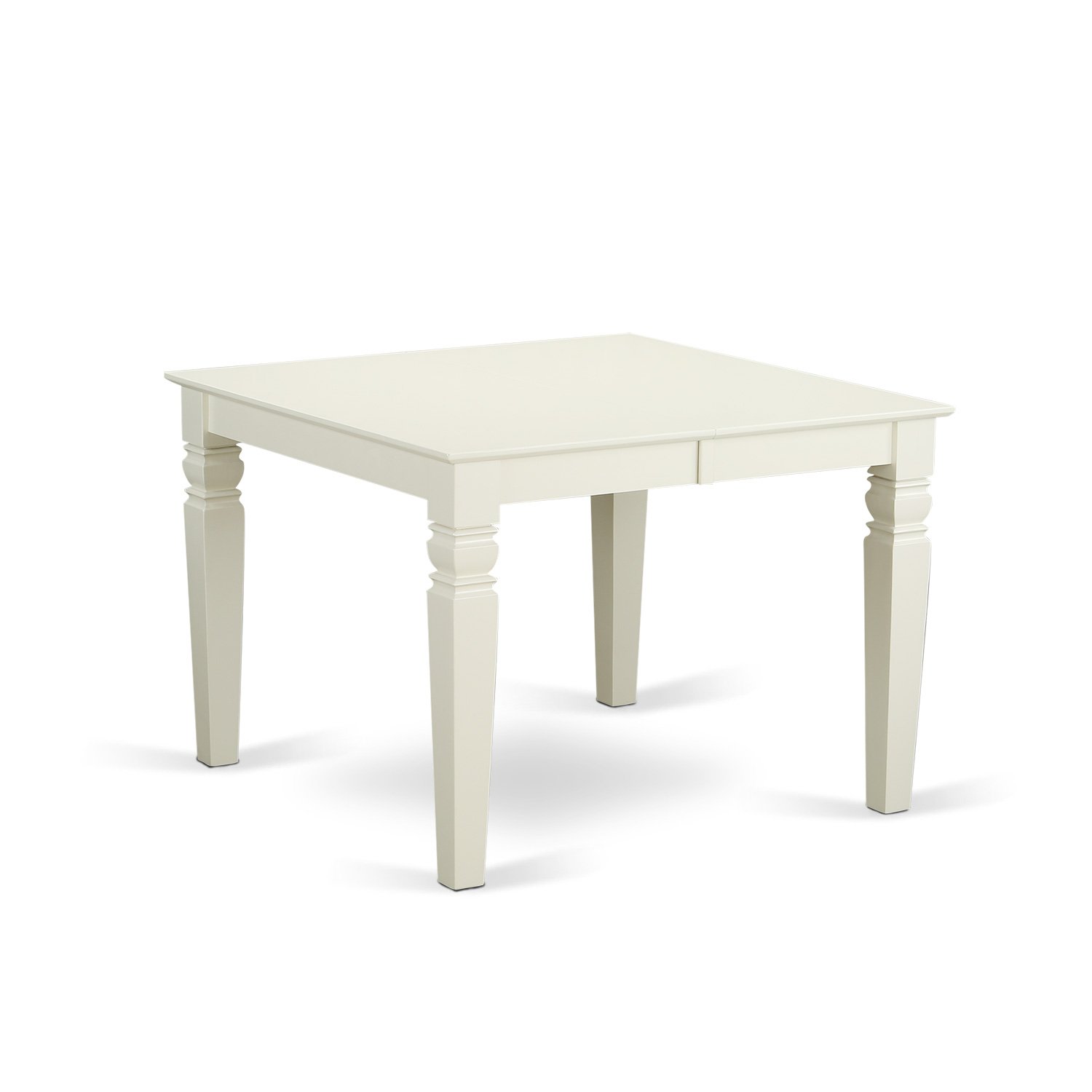 East West Furniture WENO5-LWH-W 5-Piece White Linen Dinette Set with 42x60 Inch Expandable Table & 4 Chairs - Perfect for Small Dining Rooms, Breakfast Nooks & Kitchen Spaces