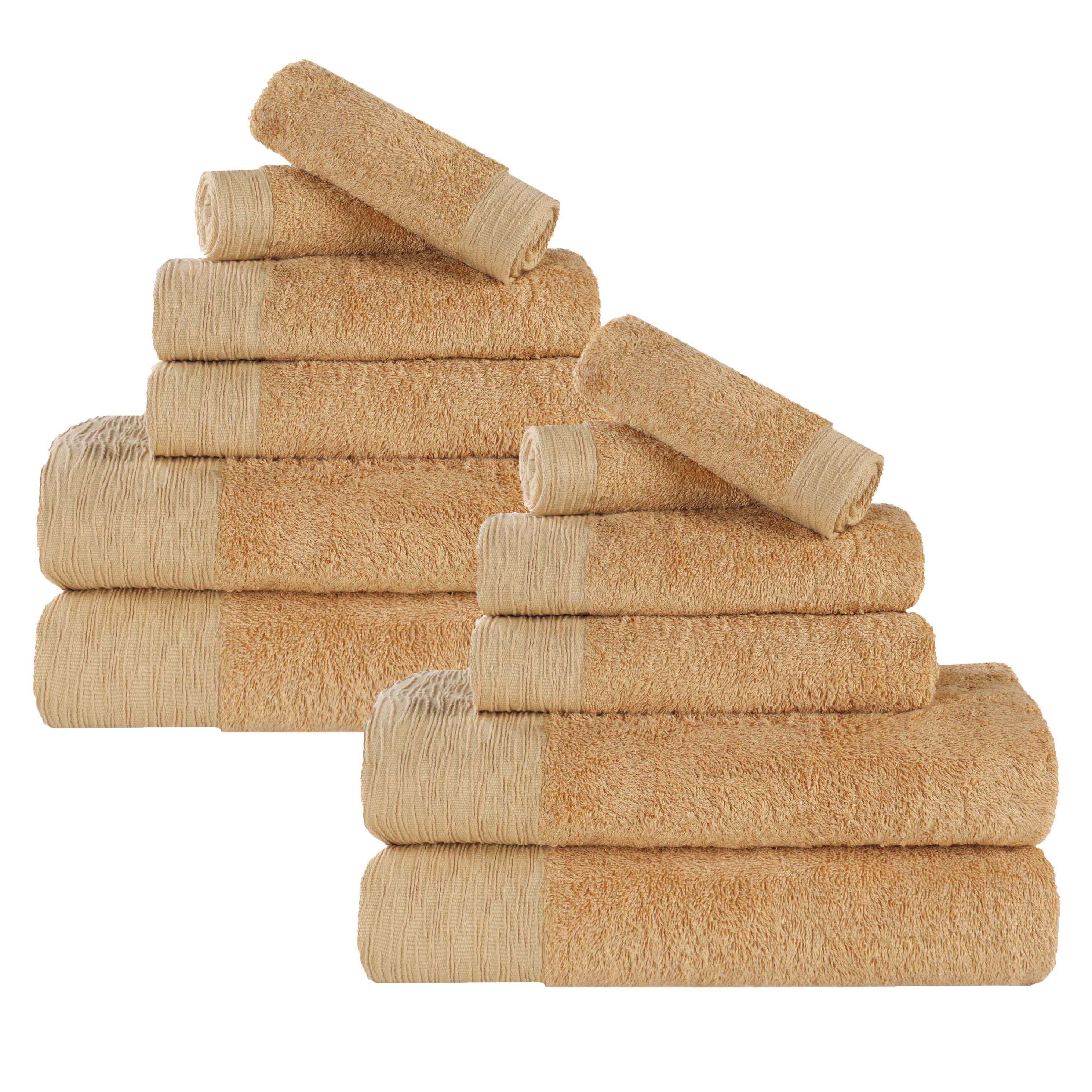 Premium 12-Piece Bamboo Rayon Towel Set - Ultra Soft, Eco-Friendly & Absorbent - Perfect for Bath, Spa, Gym & Luxury Home Use