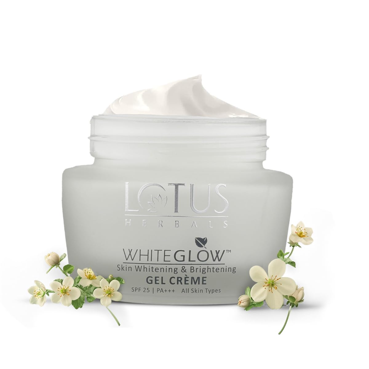 Lotus Herbals WhiteGlow Skin Whitening & Brightening Gel Cream SPF 25 | 40g Face Moisturizer for All Skin Types | Daily Sun Protection & Glowing Skin Care