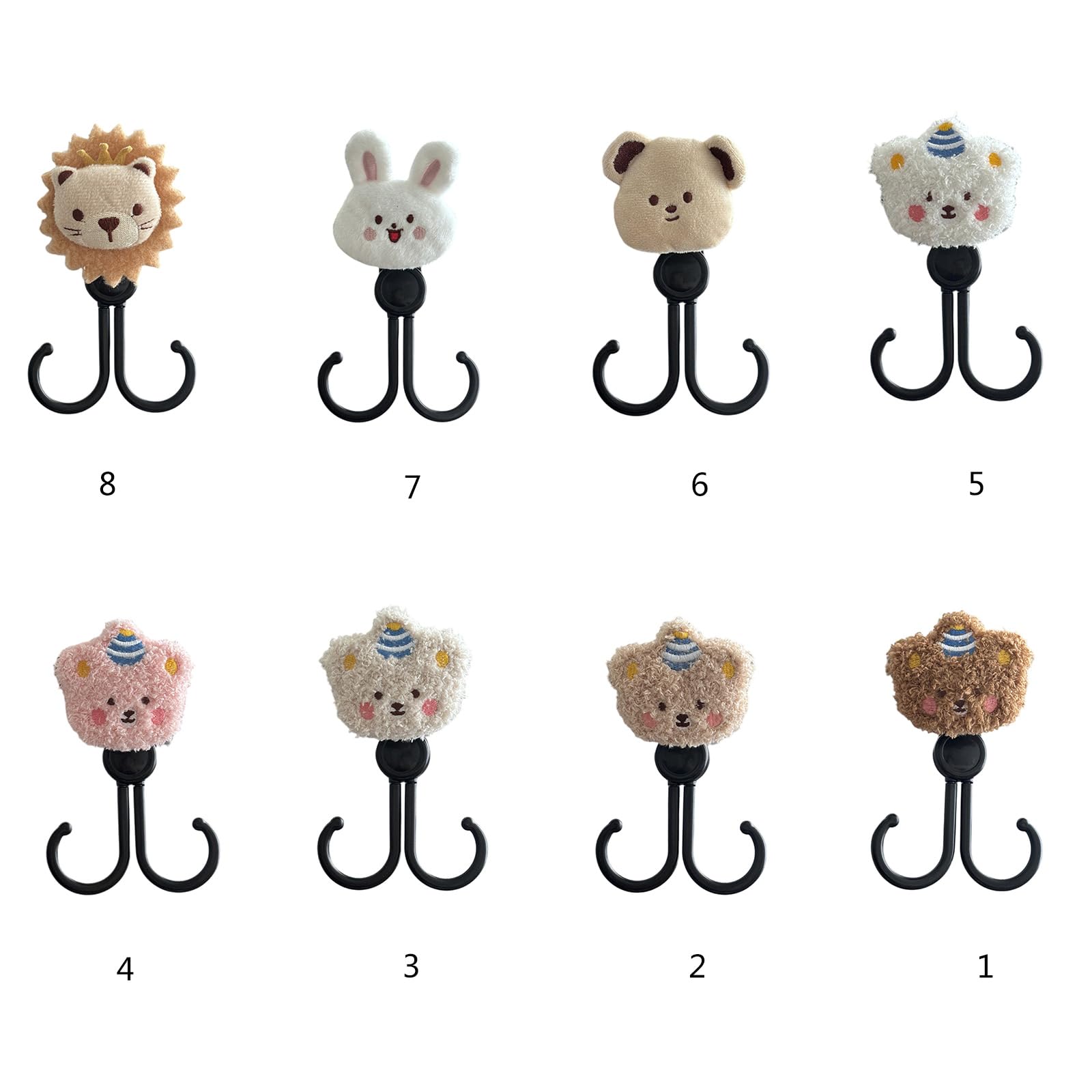 Cartoon Animal Double Hook for Diaper Bags & Shopping Bags - Baby Stroller Organizer Clip for Prams, Car Seats & Grocery Carts - Perfect for Diaper Storage, Shopping Trips & On-the-Go Organization