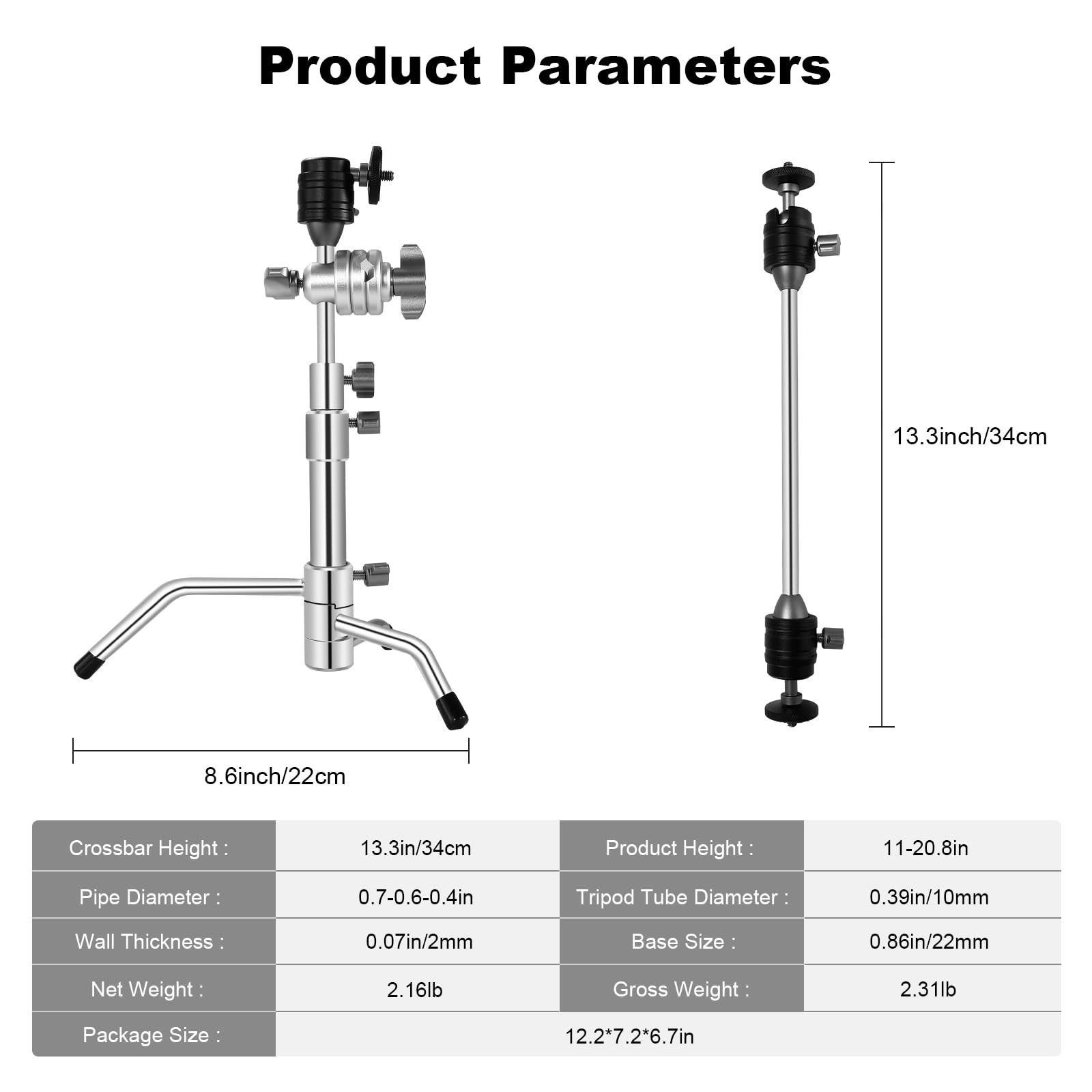 Soonpho Mini Tripod with Boom Arm & Ball Head - 11-20in Adjustable Tabletop Light Stand with 13in Holding Arm for YouTube, TikTok, Photography - Compatible with Camera, Phone, Ring Light & LED Video Panel - Perfect for Vlogging, Live Streaming & Content Creation