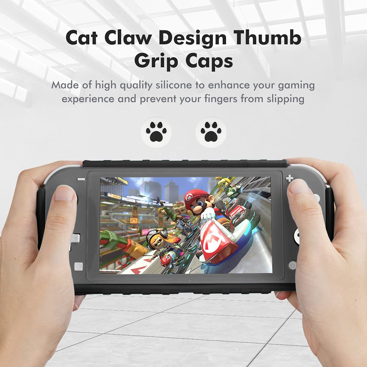 2 Pack Nintendo Switch Lite Protective Case (Blue + Black) - KIWIHOME Portable Grip Cover with Comfortable Handle & Game Card Storage - Perfect for Travel, Gaming On-The-Go & Switch Lite Protection