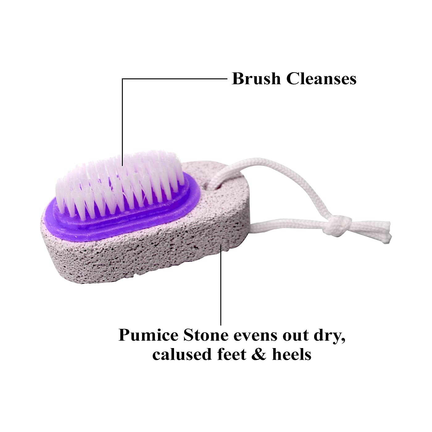 Boxo 2-in-1 Foot Brush with Pumice Stone - Exfoliating Dead Skin Remover for Soft Feet - Set of 2 - Perfect for Pedicure, Callus Removal & At-Home Foot Care