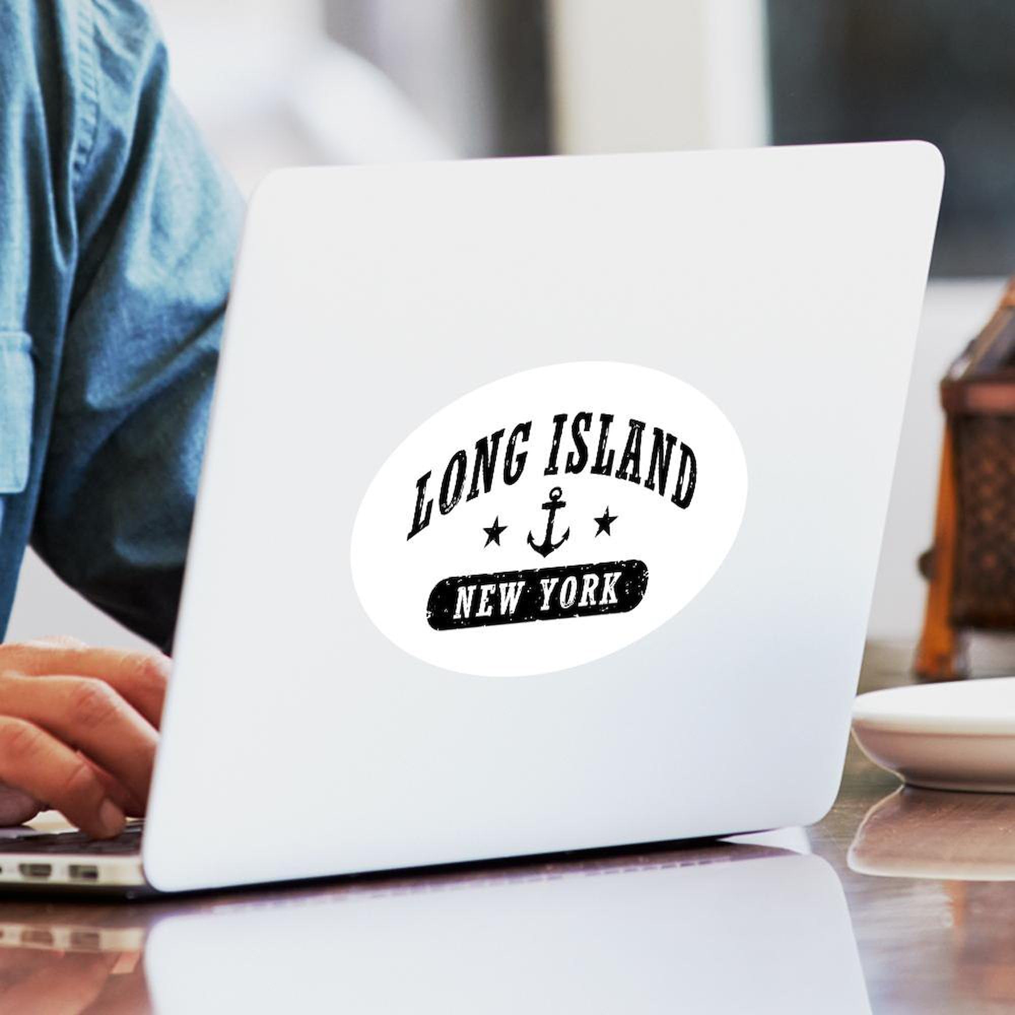 Long Island New York Oval Car Bumper Sticker - Durable Vinyl Decal for Cars, Trucks, Laptops - Show Your NY Pride on the Road