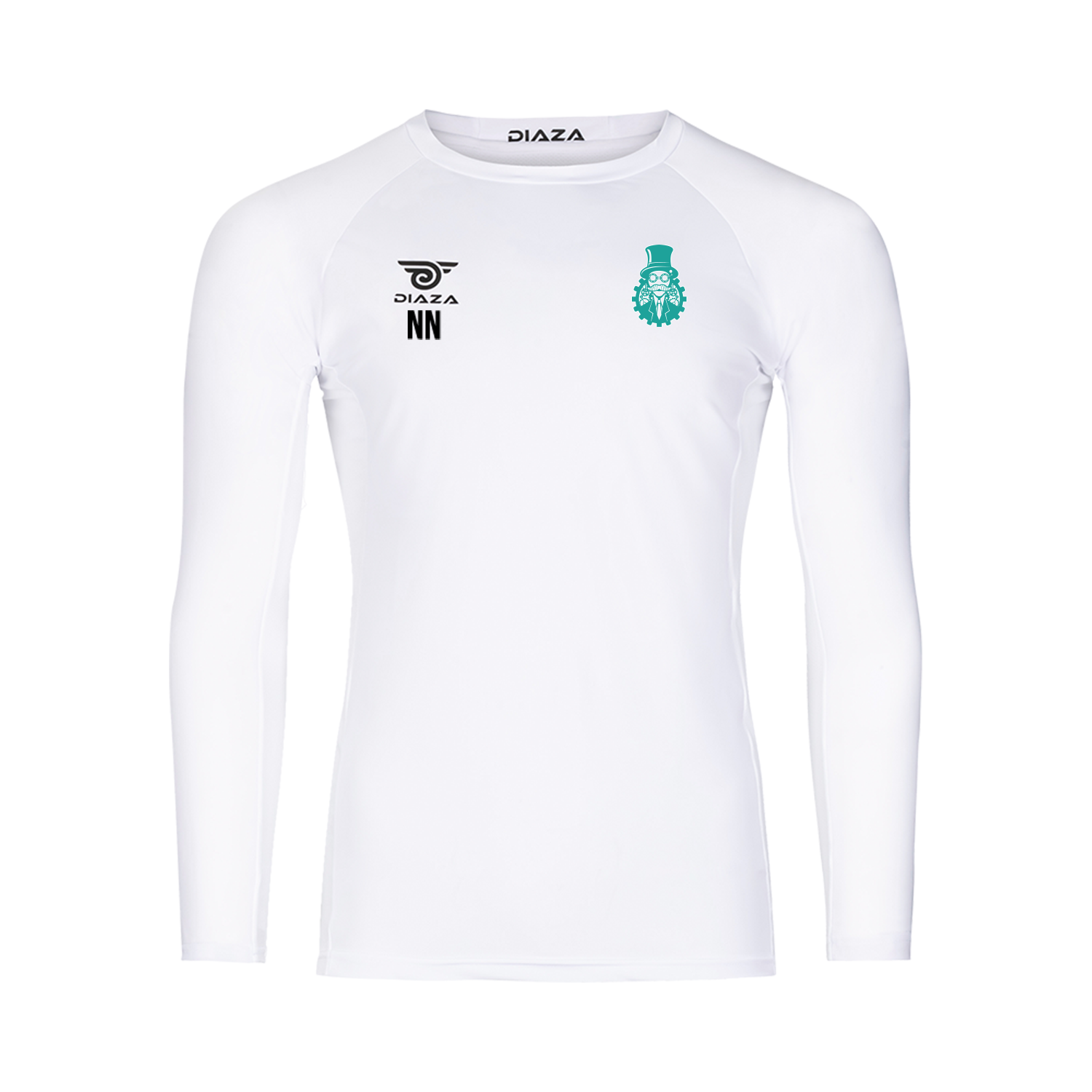 Detroit Innovators Men's Long Sleeve Compression Shirt - Moisture Wicking Athletic Top for Workout & Running - White (Perfect for Gym, Training & Outdoor Sports)