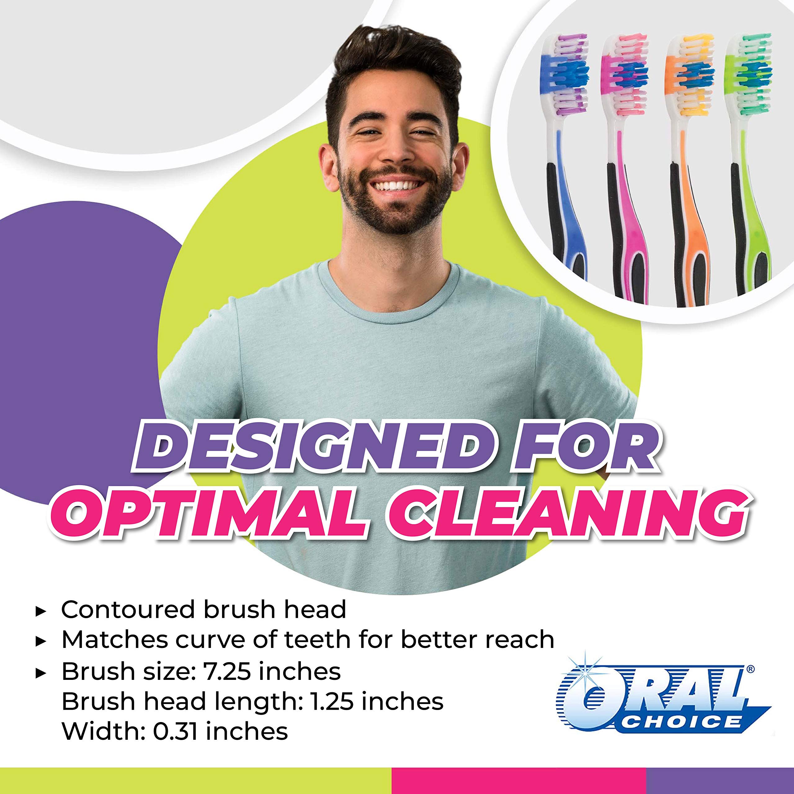 100-Pack Flame Adult Toothbrushes | Soft Bristle Bulk Toothbrushes with Tongue Cleaner | Dupont Nylon Bristles for Gentle Cleaning | Disposable Dental Hygiene Products | Perfect for Travel, Hotels, and Emergency Kits