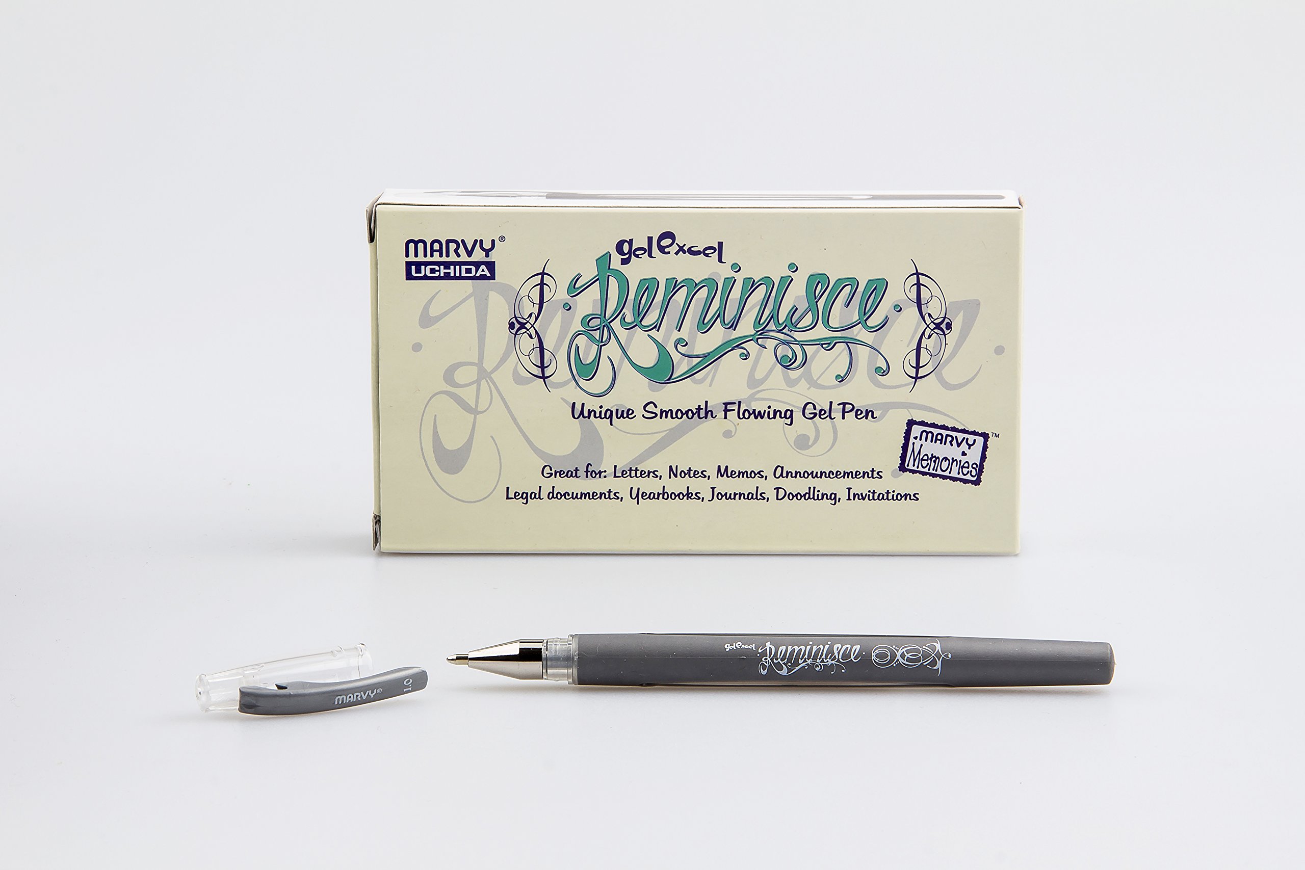 Uchida Reminisce Gel Pen Set - 12 Vibrant Colors for Journaling, Scrapbooking & Calligraphy - Premium Open Stock Art Supplies for Artists & Crafters - Perfect for Bullet Journals, Hand Lettering & DIY Projects