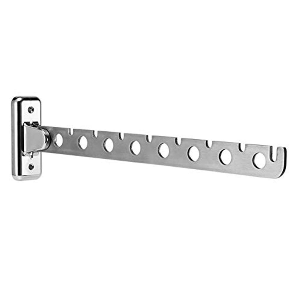 Stainless Steel Wall Mounted Clothes Hanger Holder - Folding Garment Drying Rack with Swing Arm Hook for Wardrobe, Closet & Laundry Room Organization | Perfect for Small Spaces, Bedrooms, Bathrooms & Apartments
