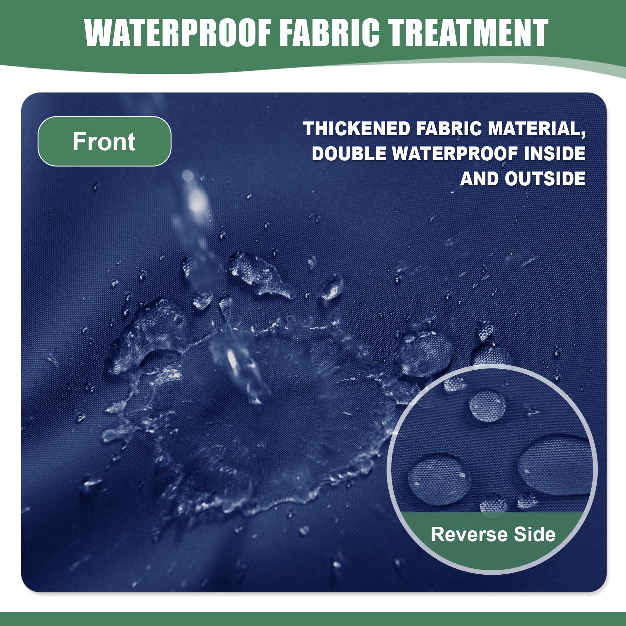 24x24 Inch Waterproof Outdoor Cushions for Patio Furniture - Double-Sided Deep Seat & Backrest Cushion Set with Removable Cover (Navy Blue, Set of 4) - Perfect for Garden, Deck, Poolside & Outdoor Lounge Chairs