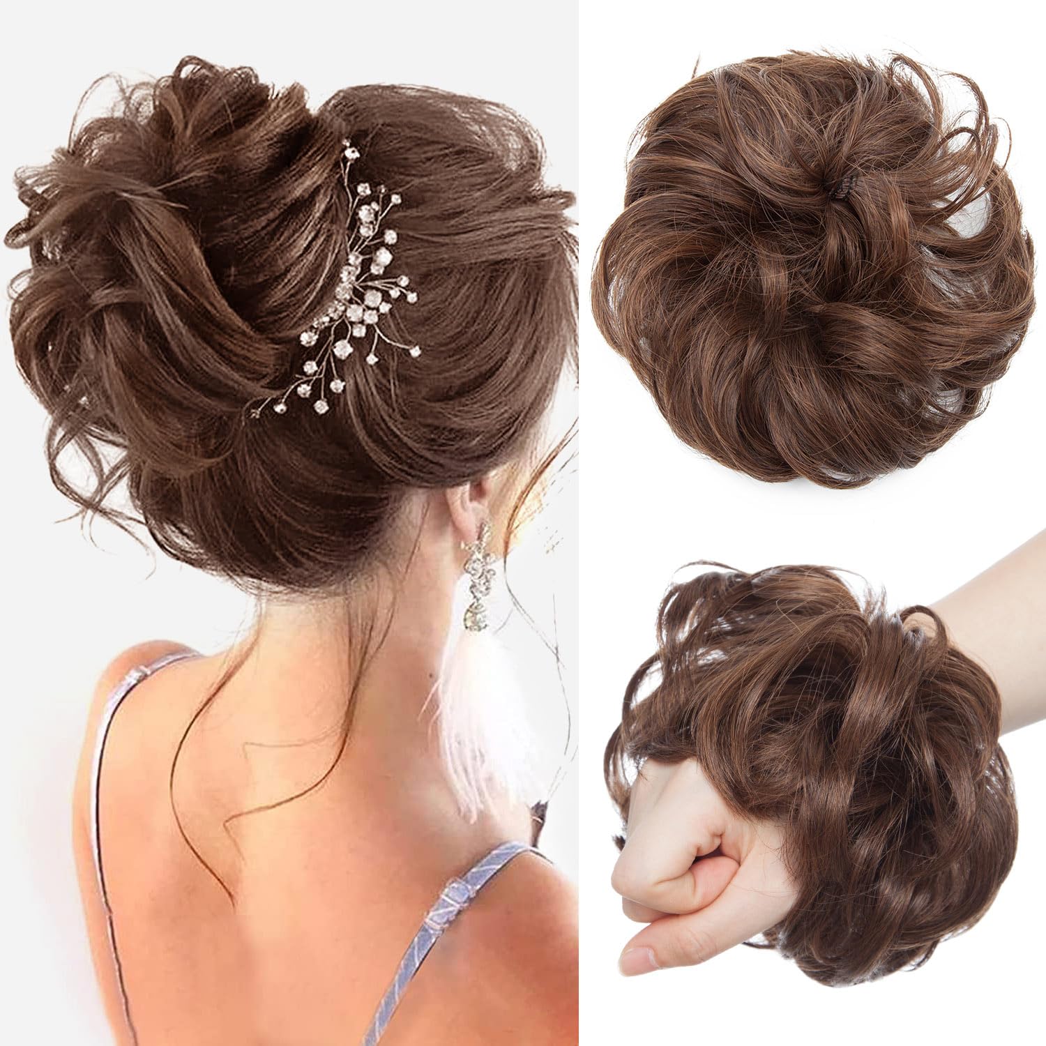 Messy Bun Hair Piece for Women - Synthetic Hair Extensions for Quick & Easy Updos - Perfect for Weddings, Parties & Everyday Styling