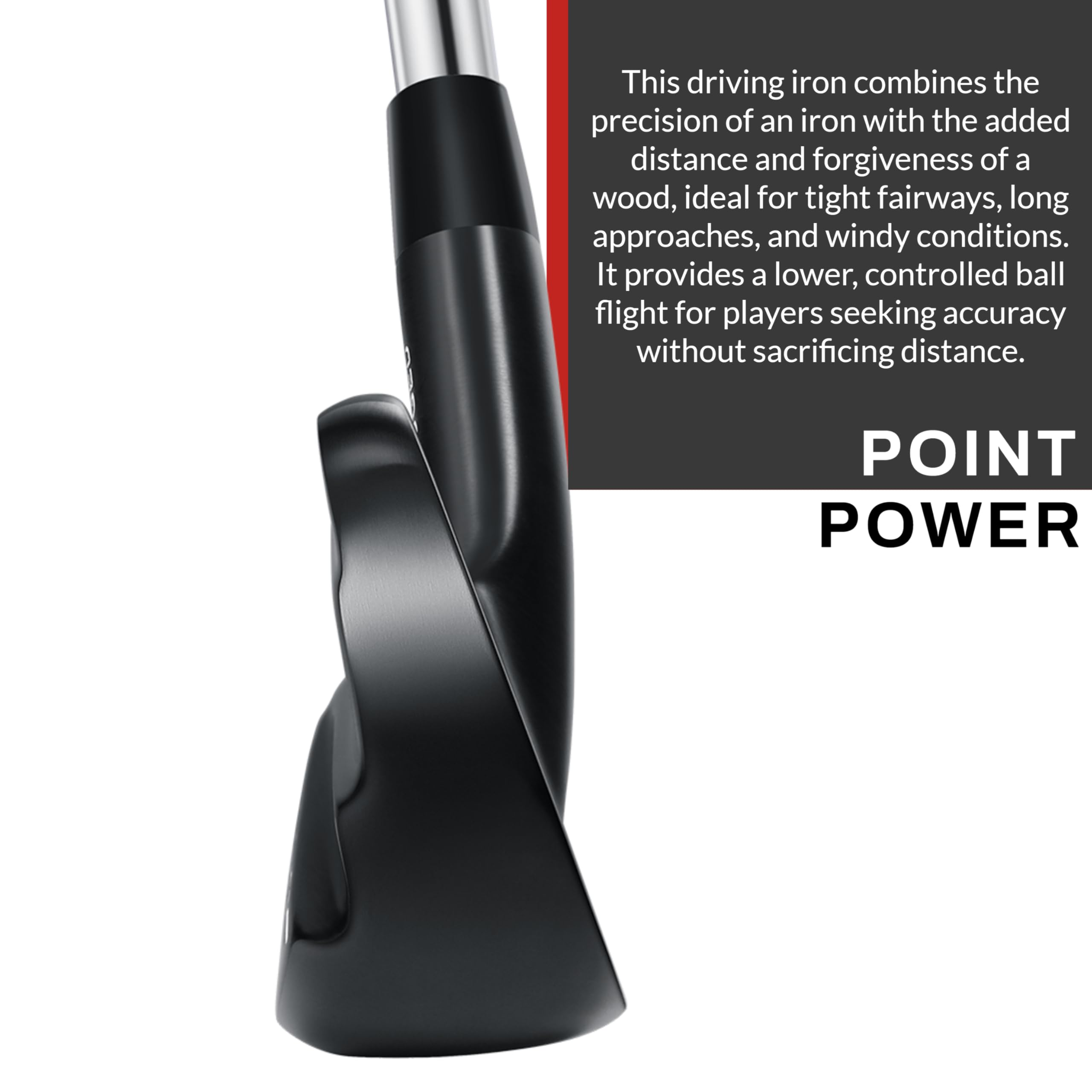 PGF Mustang Horsepower Pro Forged Utility Driving Iron - High Performance Golf Club for Precision Shots | Perfect for Fairway Play and Tough Lies