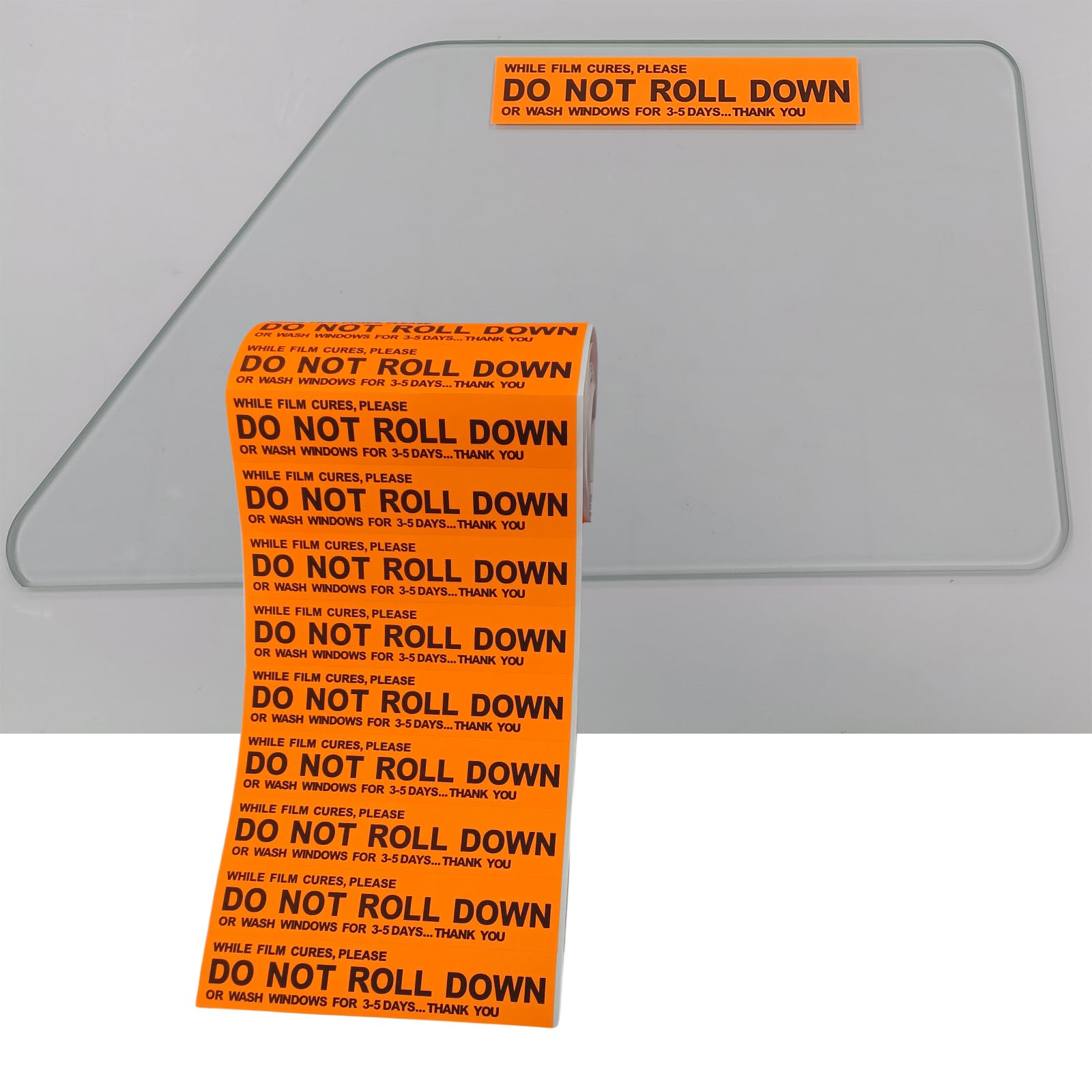 300Pcs Orange Vinyl Wrap Warning Stickers - Car Window Tint Tools for Auto Detailing & Paint Protection | Prevent Rolling Down Windows During Installation