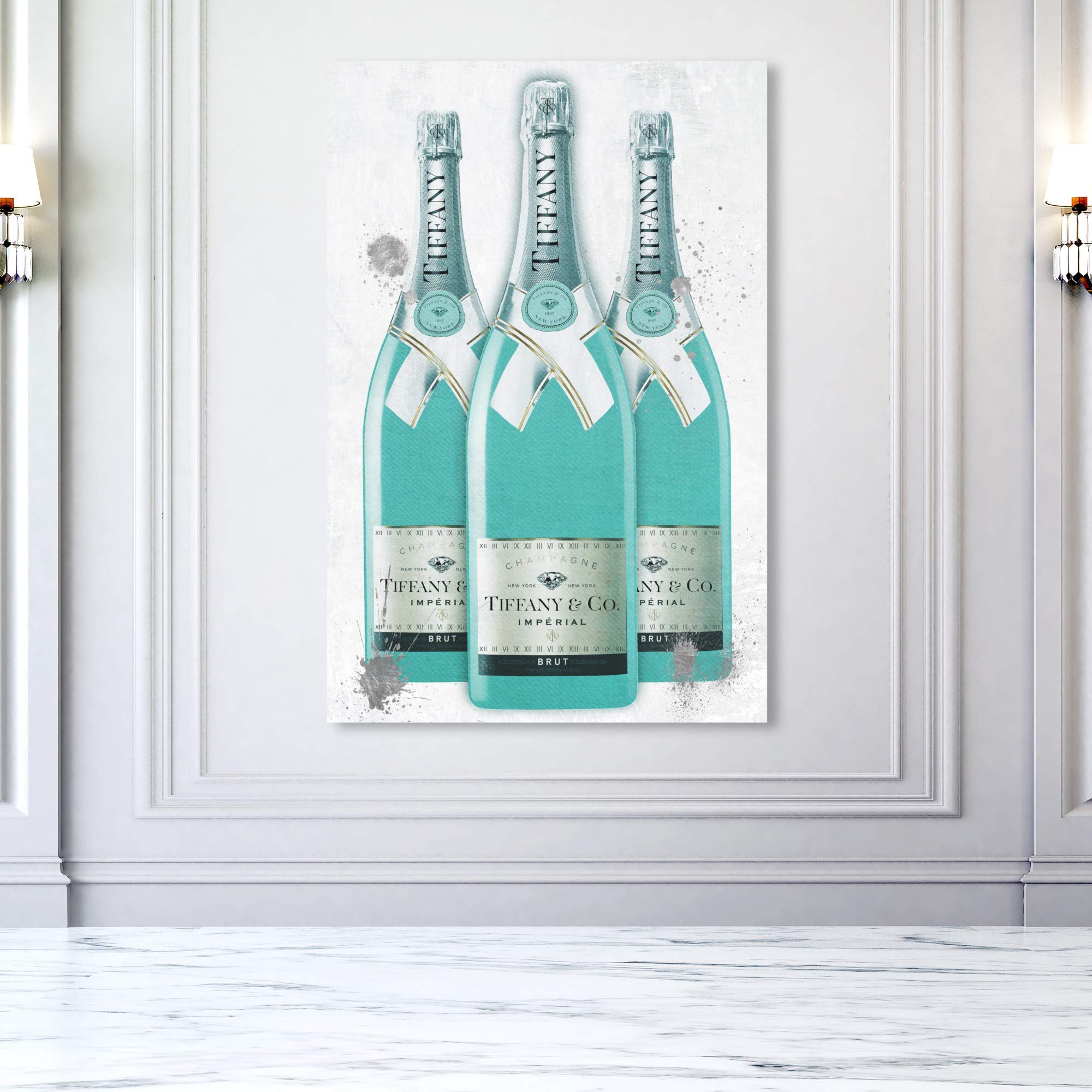 Diamonds and Bubbles Champagne Wall Art Canvas Print - 40x60 Inch Fashion & Glam Home Decor by Oliver Gal Artist Co. - Perfect for Living Room, Bedroom or Office Decoration